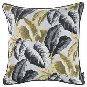 17"x 17" Jacquard Tropical Fall Leaf Decorative Throw Pillow Cover