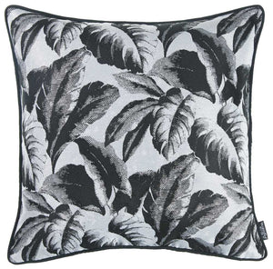 17"x 17" Jacquard Tropical Winter Leaf Decorative Throw Pillow Cover