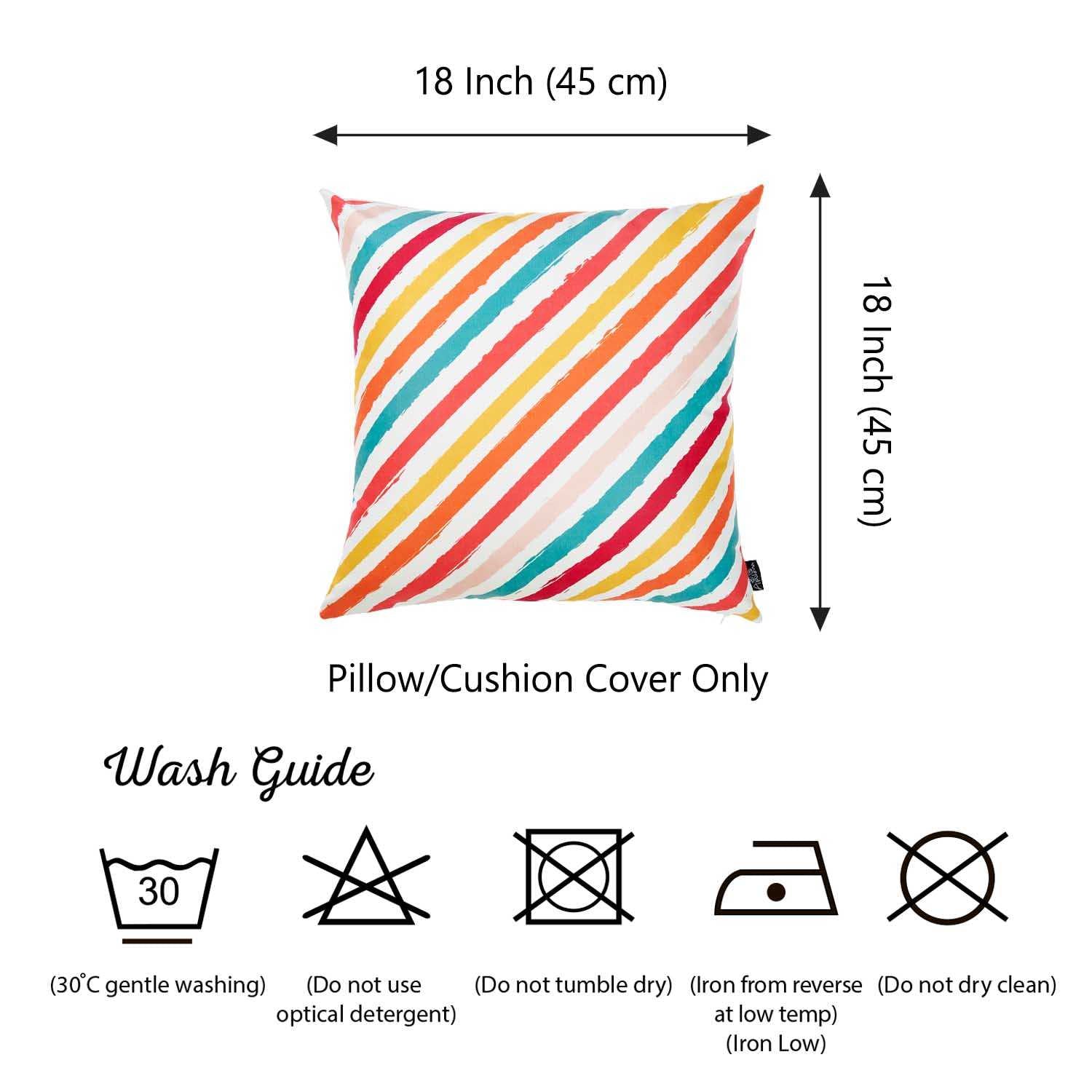 18"x 18" Tropical Diagonal Printed Decorative Throw Pillow Cover