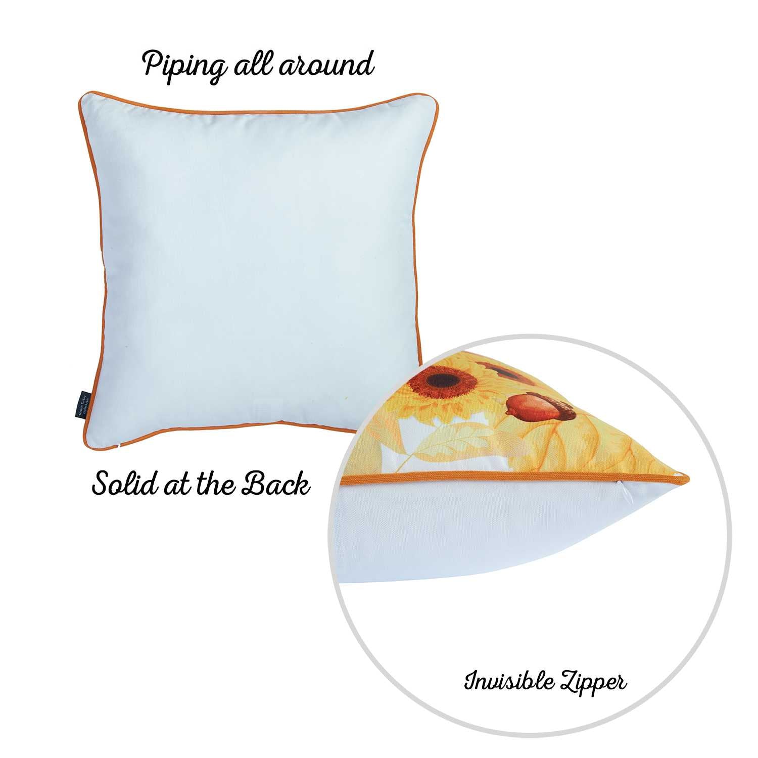 18"x 18" Thanksgiving Harvest Decorative Throw Pillow Cover