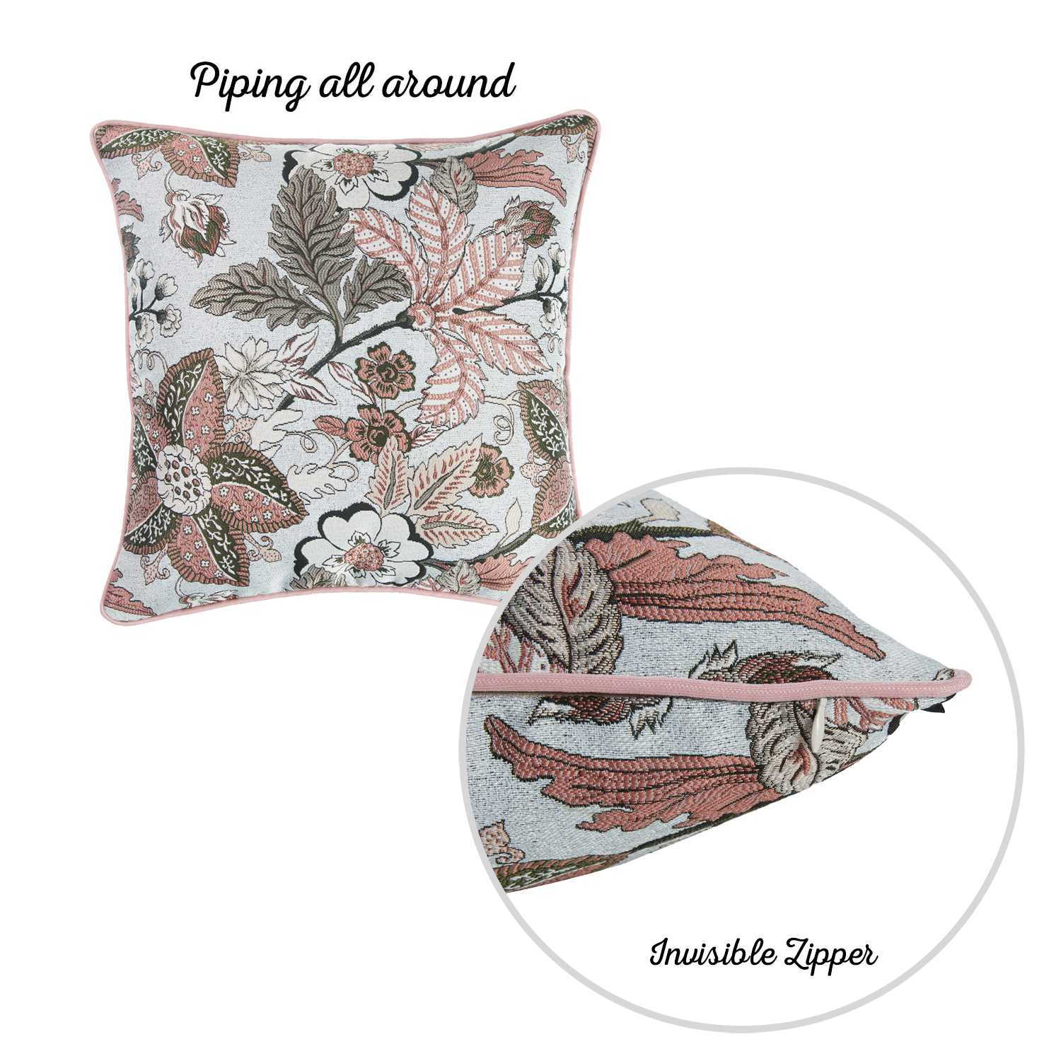 17"x 17" Jacquard Forest Morning Decorative Throw Pillow Cover