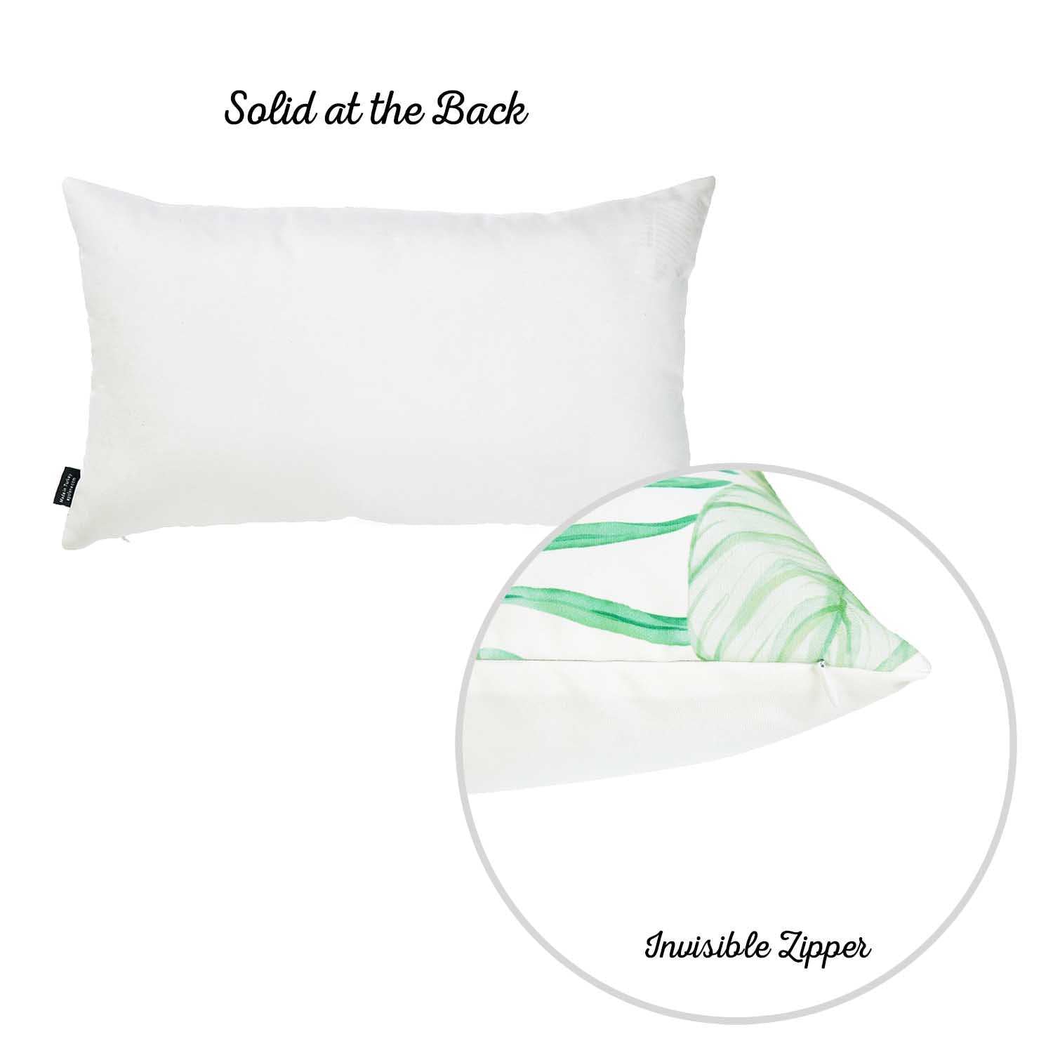 20"x12" Tropical Monstera Lumbar Decorative Throw Pillow Cover