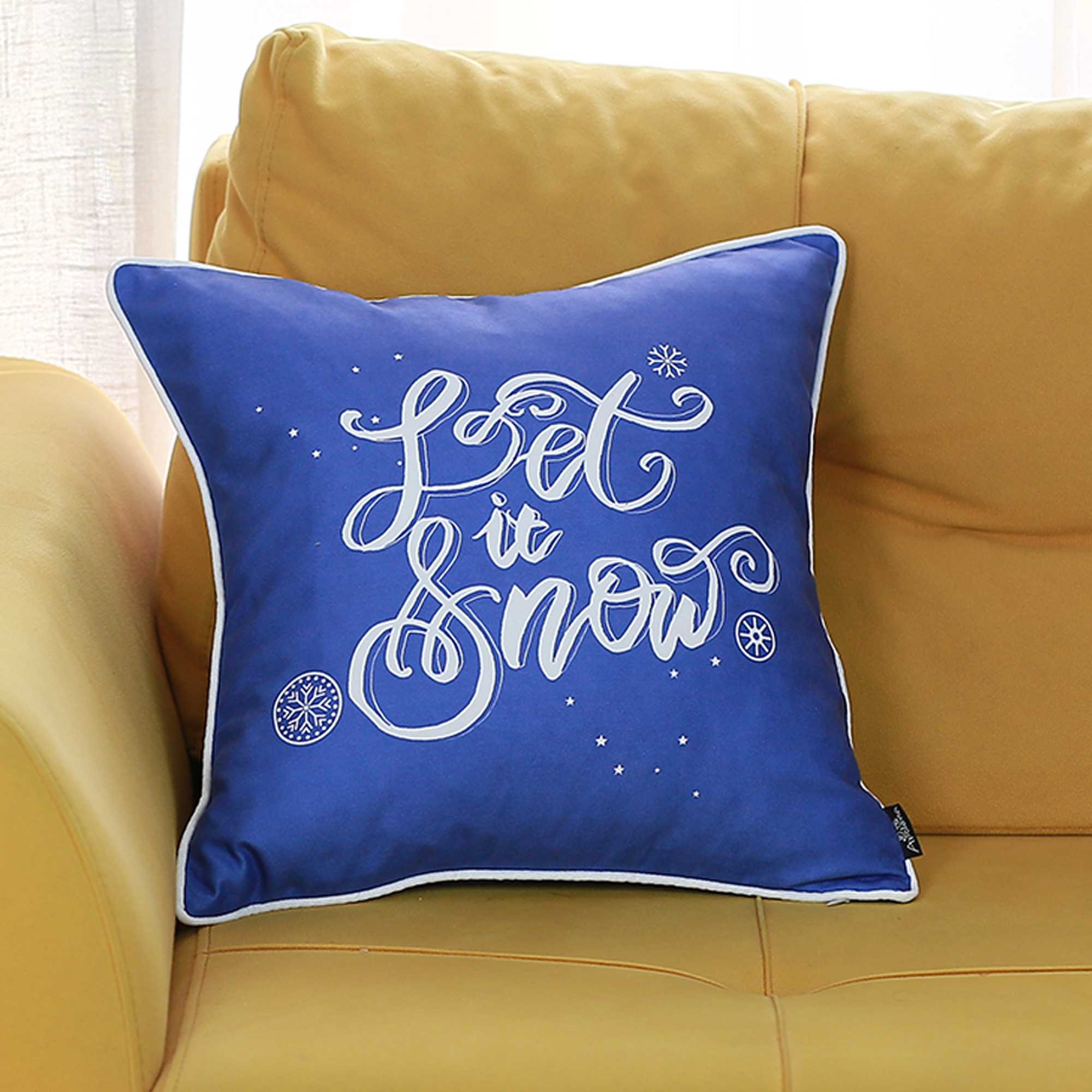 18"x18" Christmas Quote Printed Decorative Throw Pillow Cover