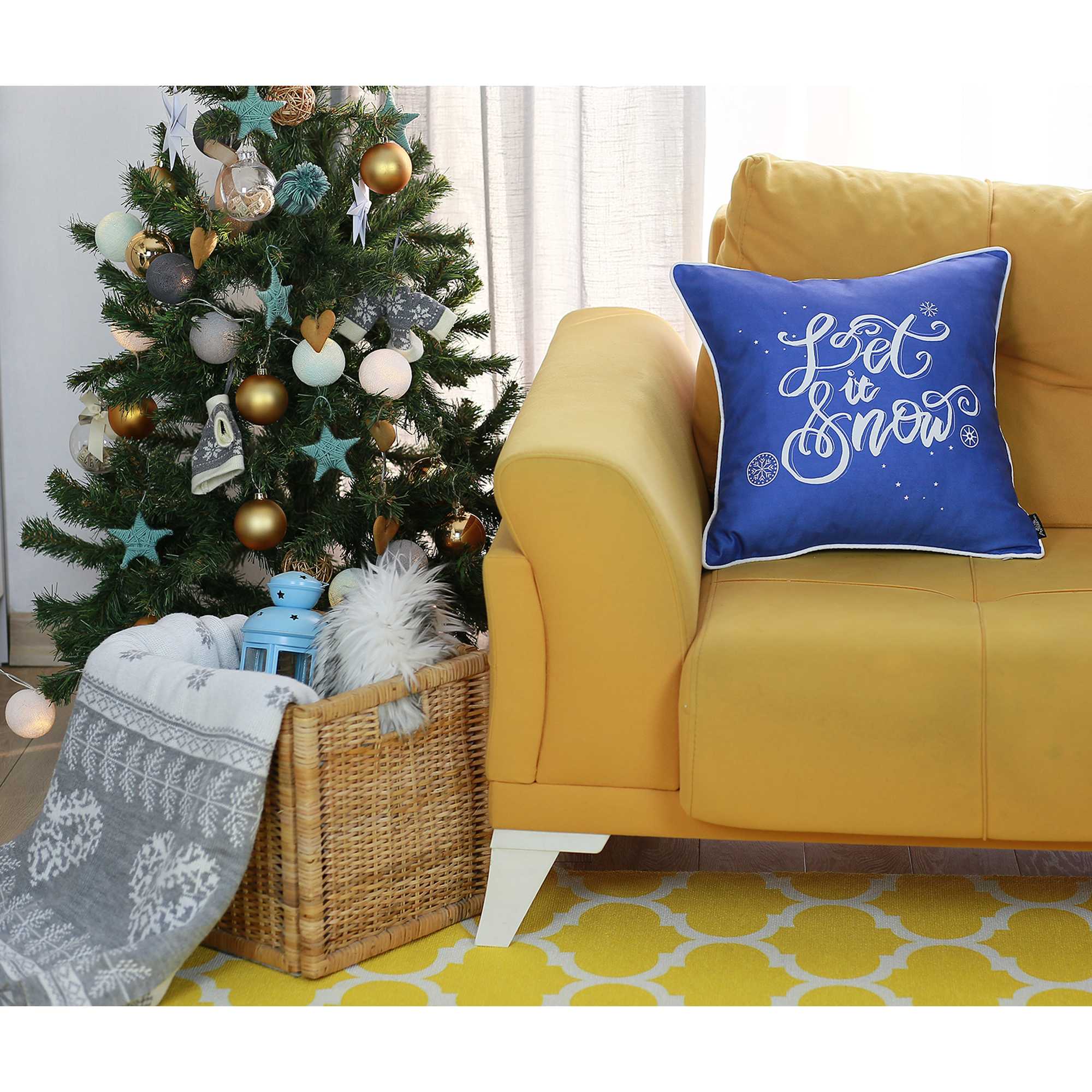 18"x18" Christmas Quote Printed Decorative Throw Pillow Cover