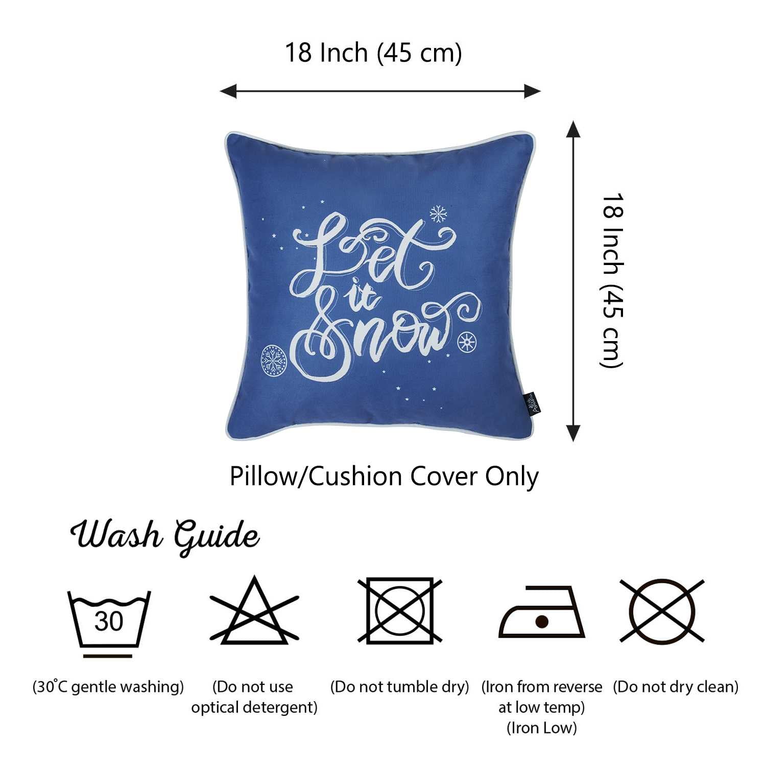 18"x18" Christmas Quote Printed Decorative Throw Pillow Cover