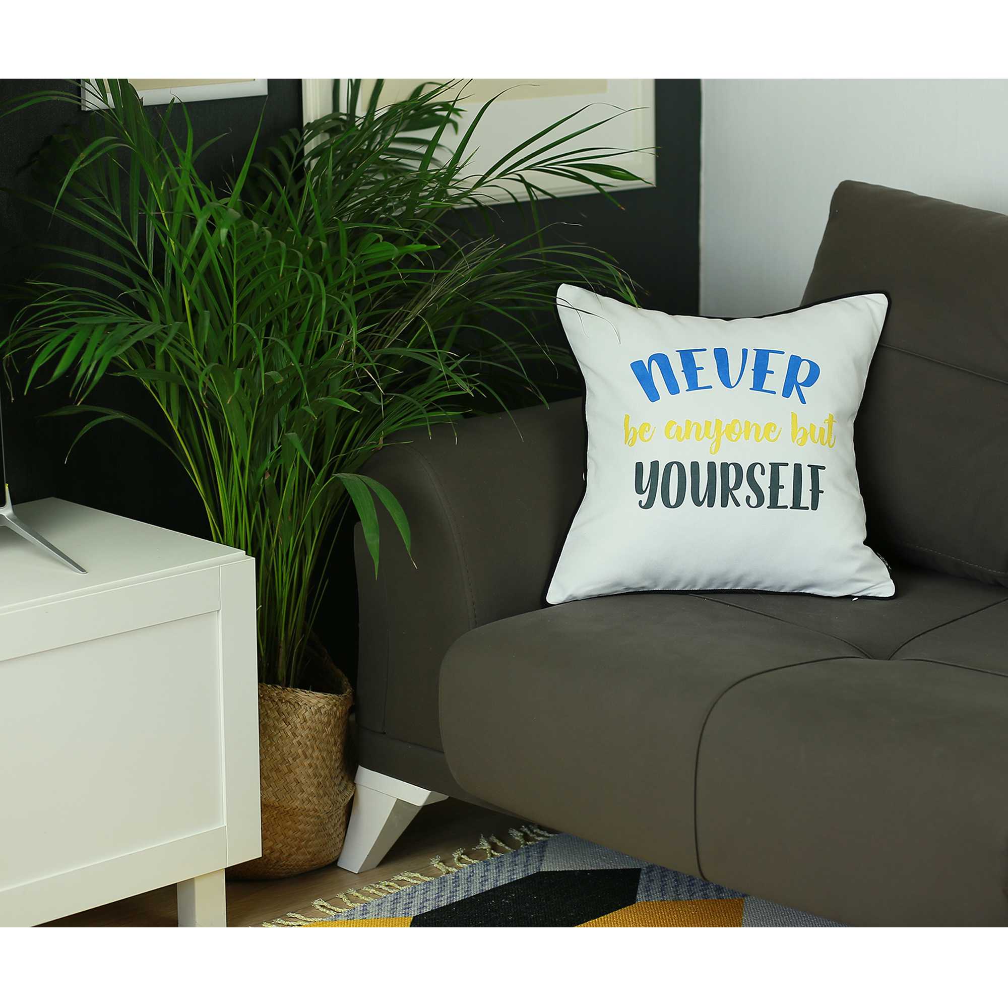 18"x18" Scandi Square Quotes Printed Decorative Throw Pillow Cover