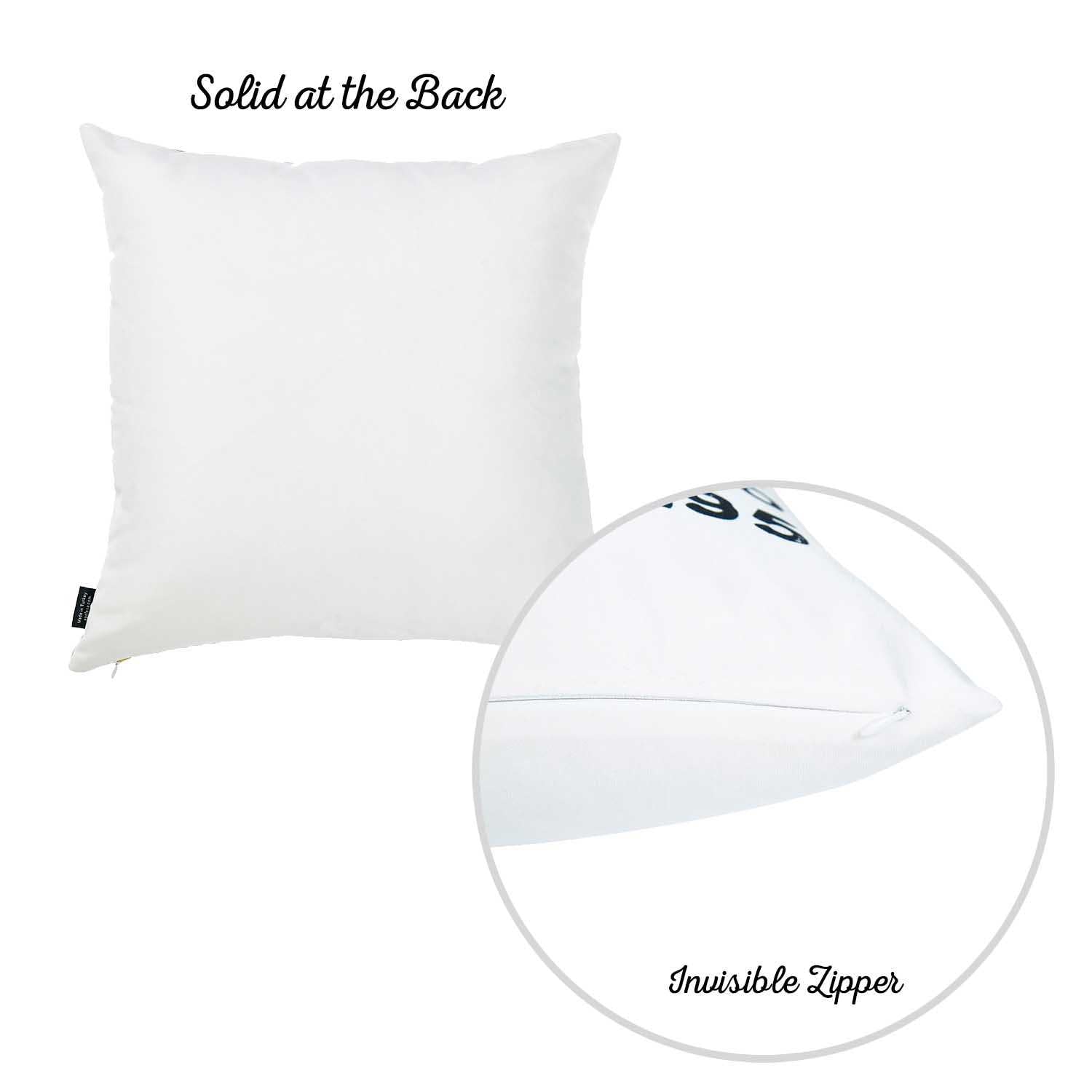 18"x 18" Black and White Vintage Decorative Throw Pillow Cover