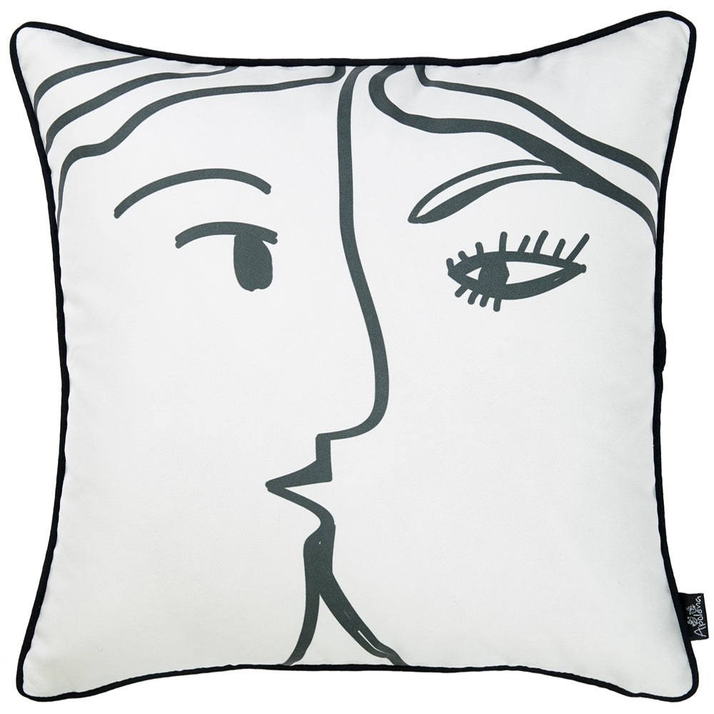 18"x18" Skandi BW Passion Decorative Throw Pillow Cover Printed