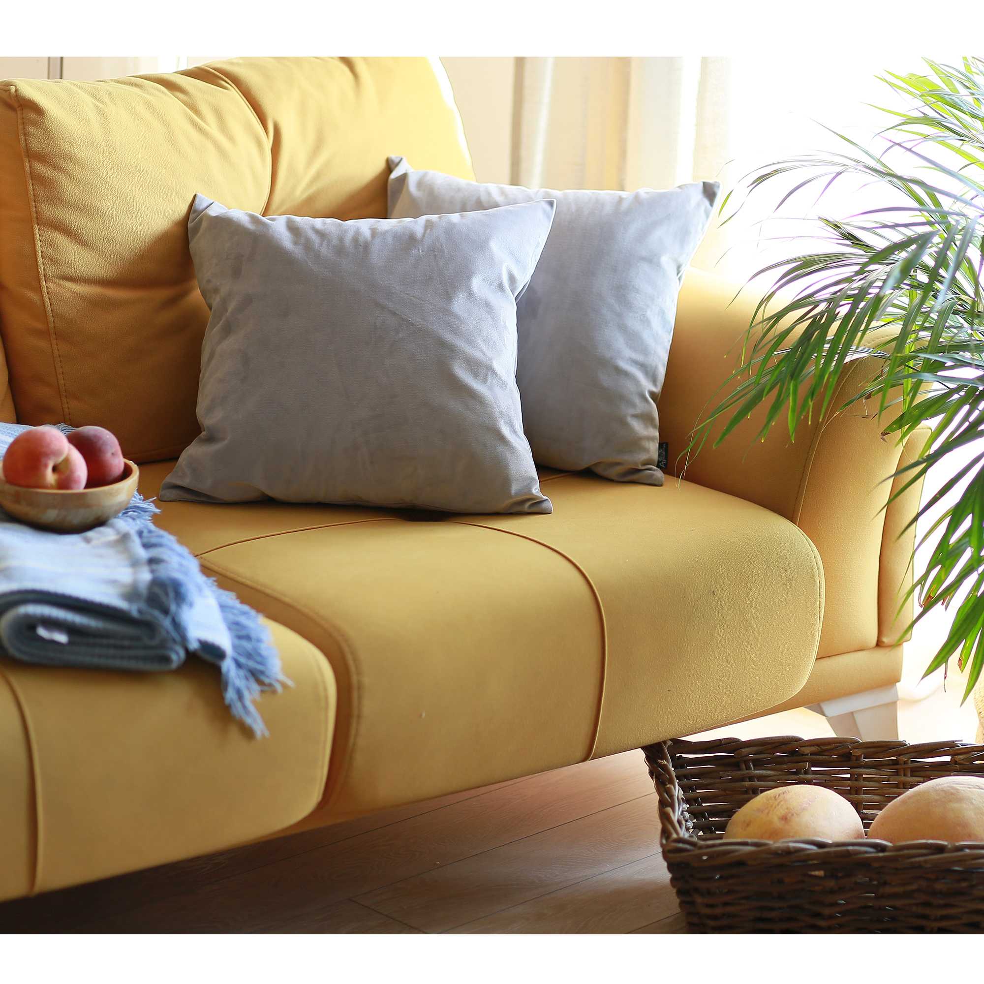 18"x 18" Light Grey Velvet Decorative Throw Pillow Cover 2 Pcs in set