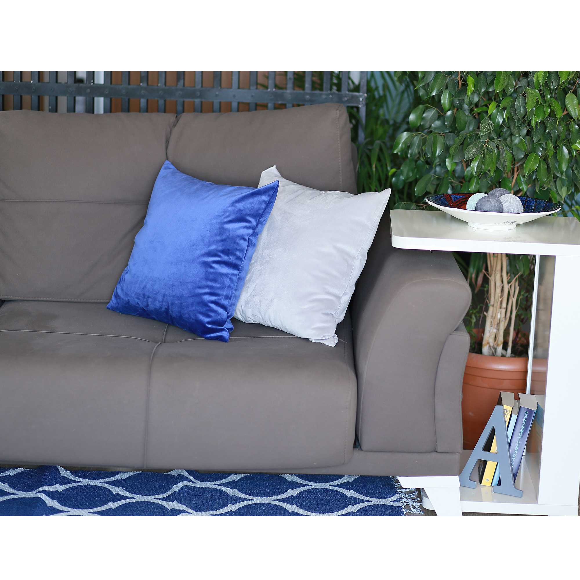 18"x 18" Light Grey Velvet Decorative Throw Pillow Cover 2 Pcs in set