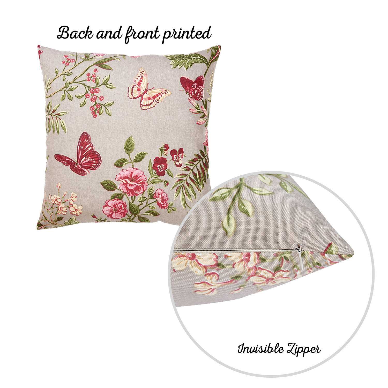 20 "x 20" Easycare Decorative Throw Pillow Case Set Of 2 Pcs Square