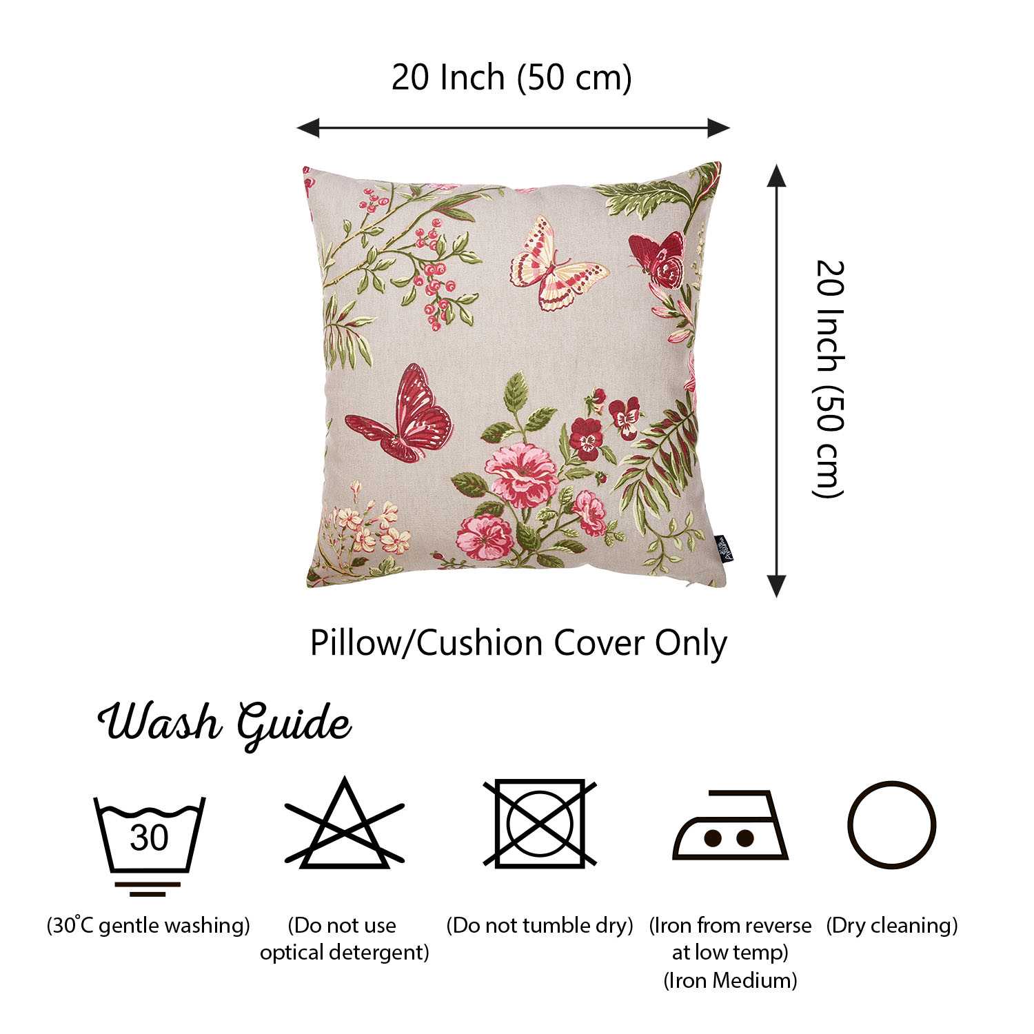 20 "x 20" Easycare Decorative Throw Pillow Case Set Of 2 Pcs Square