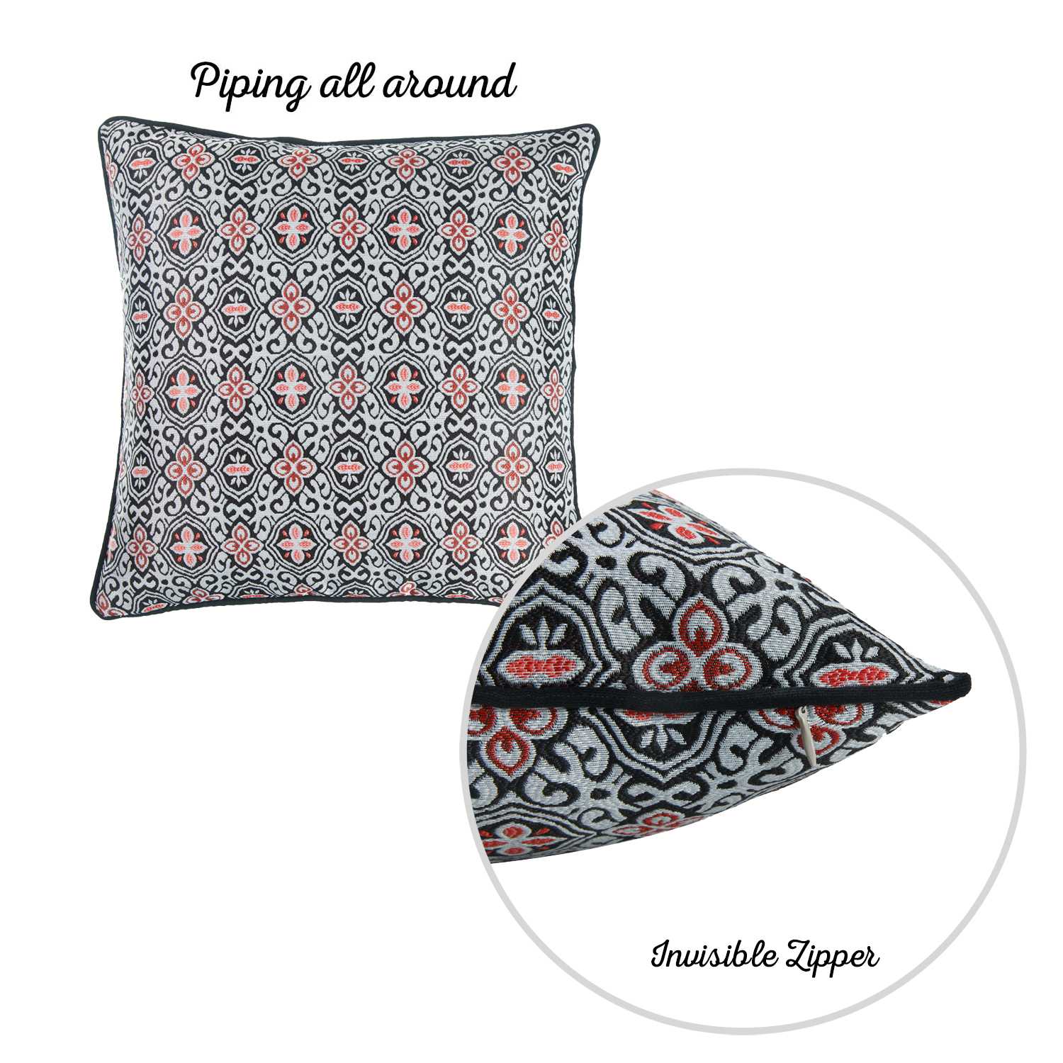 17"x 17" Multicolor Jacquard Aristo Decorative Throw Pillow Cover