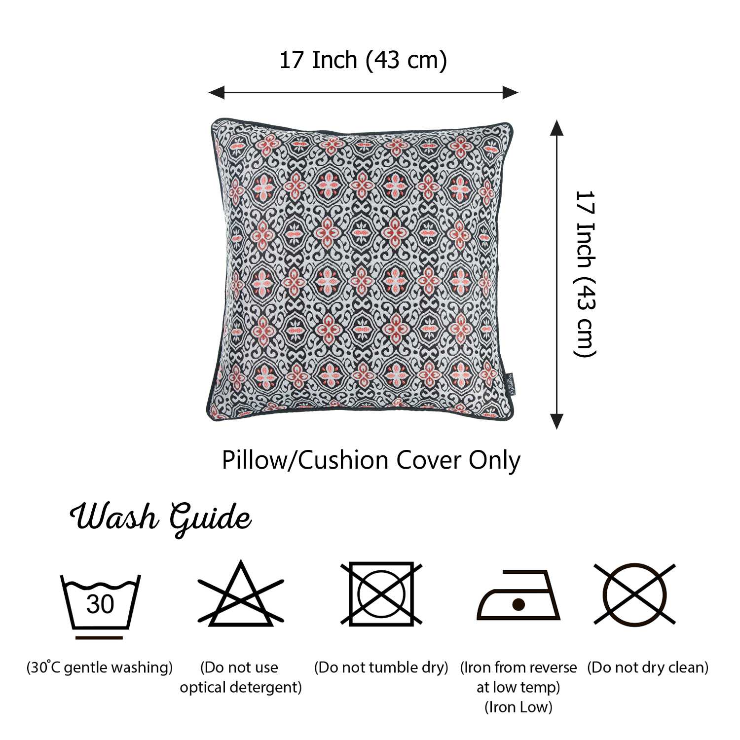 17"x 17" Multicolor Jacquard Aristo Decorative Throw Pillow Cover