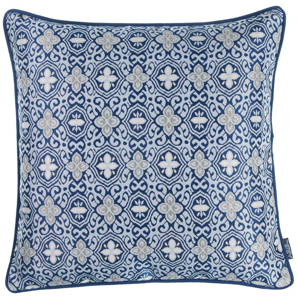 17"x 17" Blue Jacquard Aristo Decorative Throw Pillow Cover