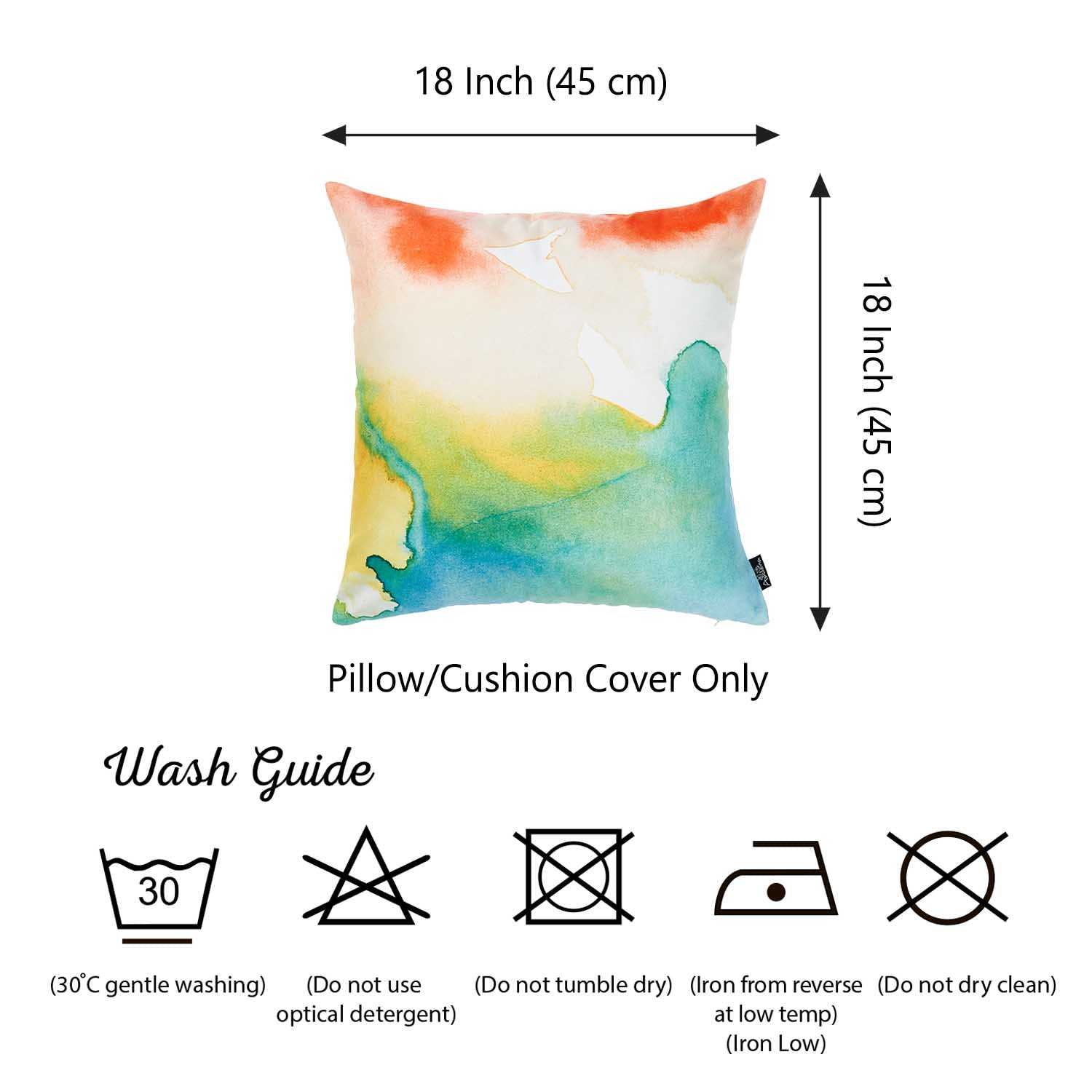 18"x 18" Watercolor Sunset Dream Decorative Throw Pillow Cover