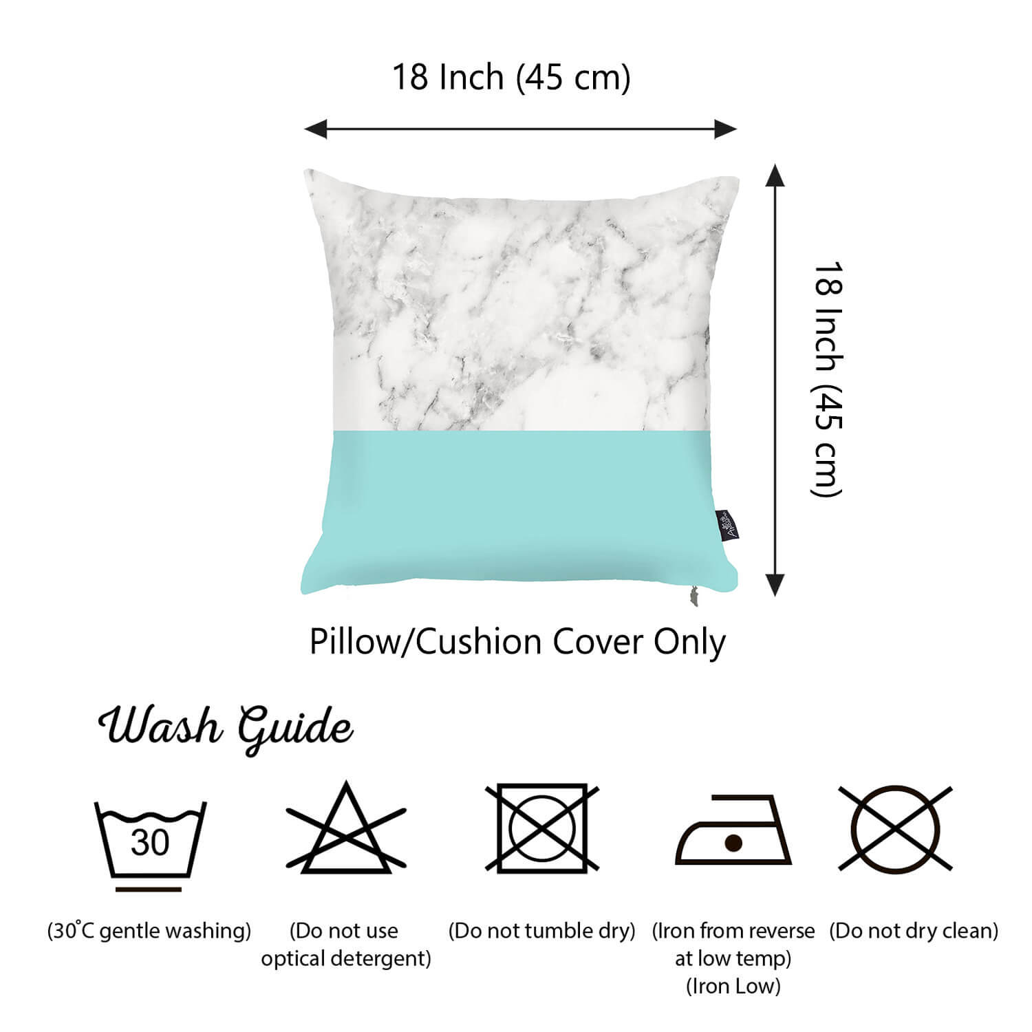 18"x18" Scandi Square Mirror Design Decorative Throw Pillow Cover