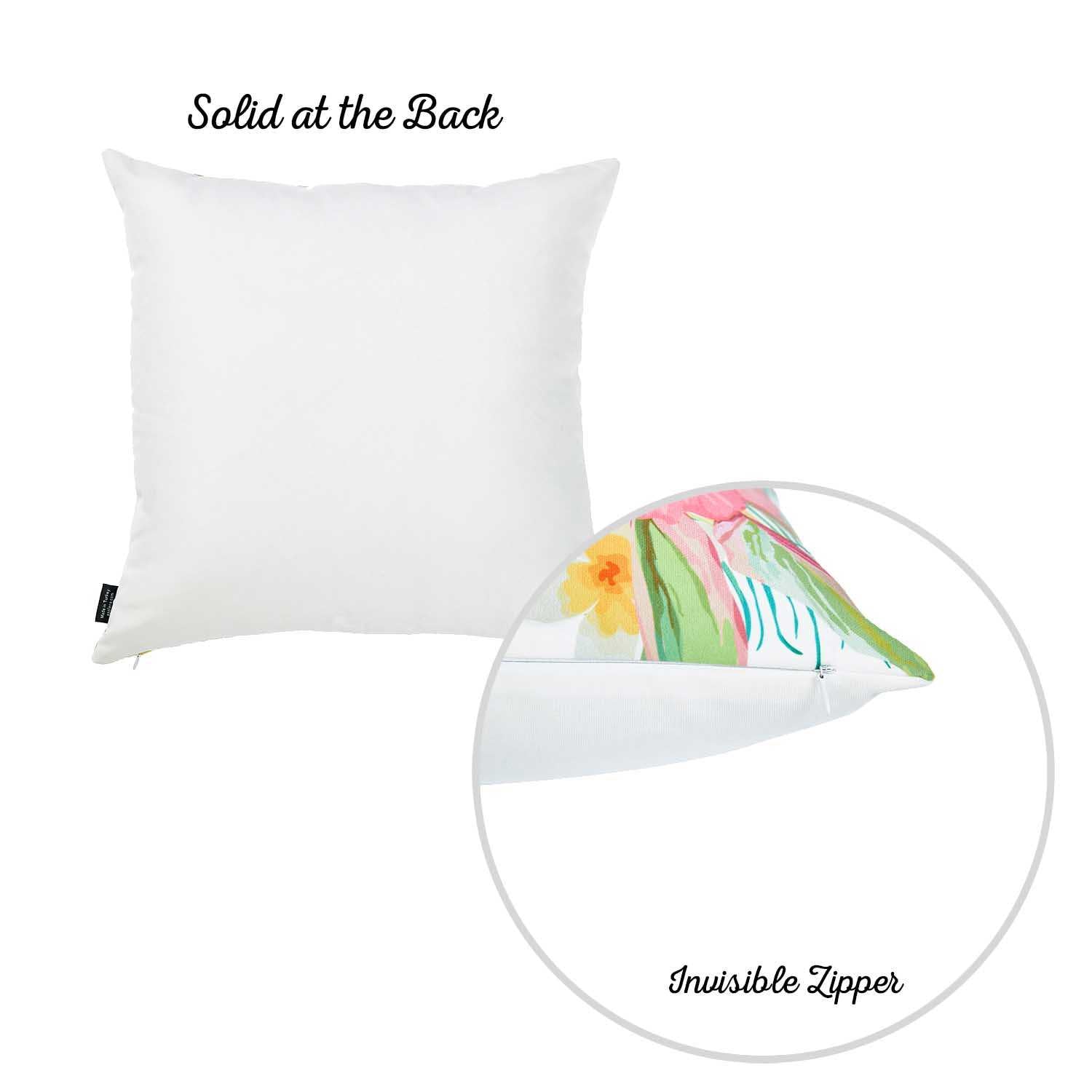 18"x 18" Tropical Parrot Forest Decorative Throw Pillow Cover