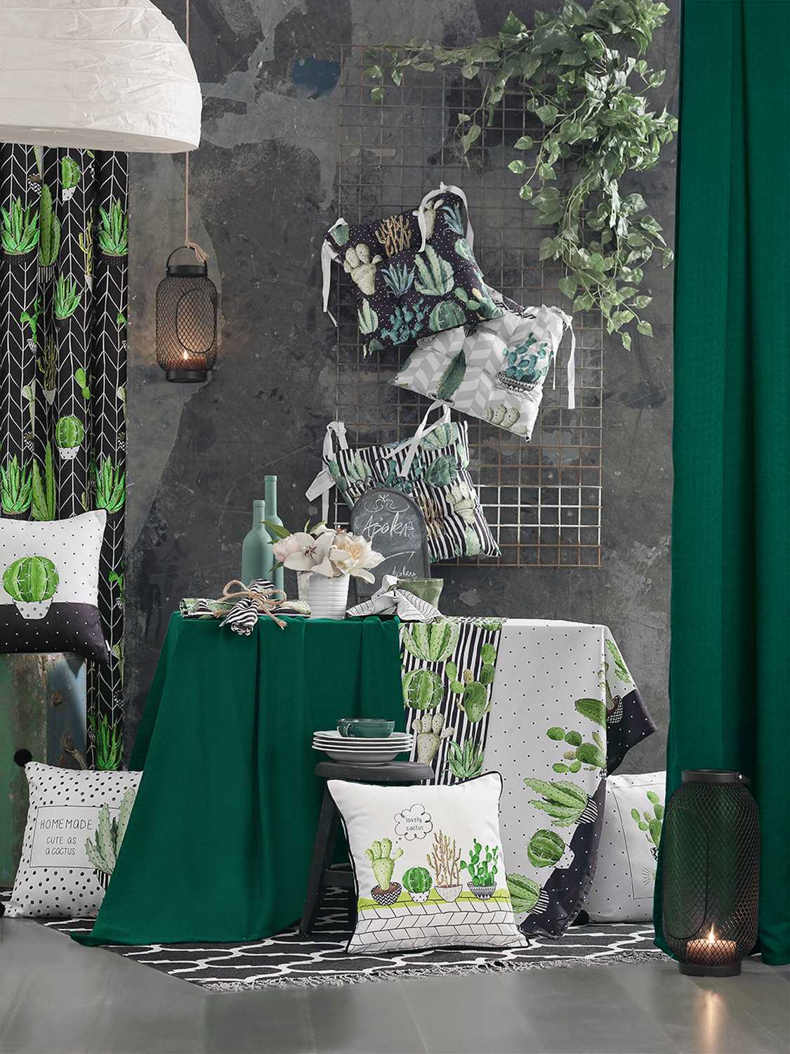 18"x 18" Cactus PomPom Decorative Throw Pillow Cover