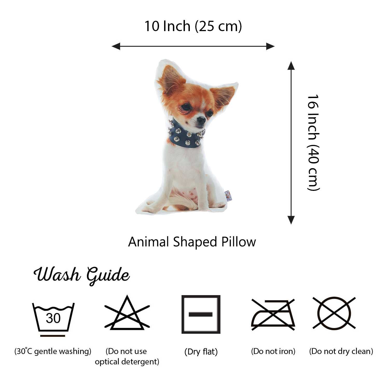 Pomerarian Dog Shape Filled Pillow, Animal Shaped Pillow