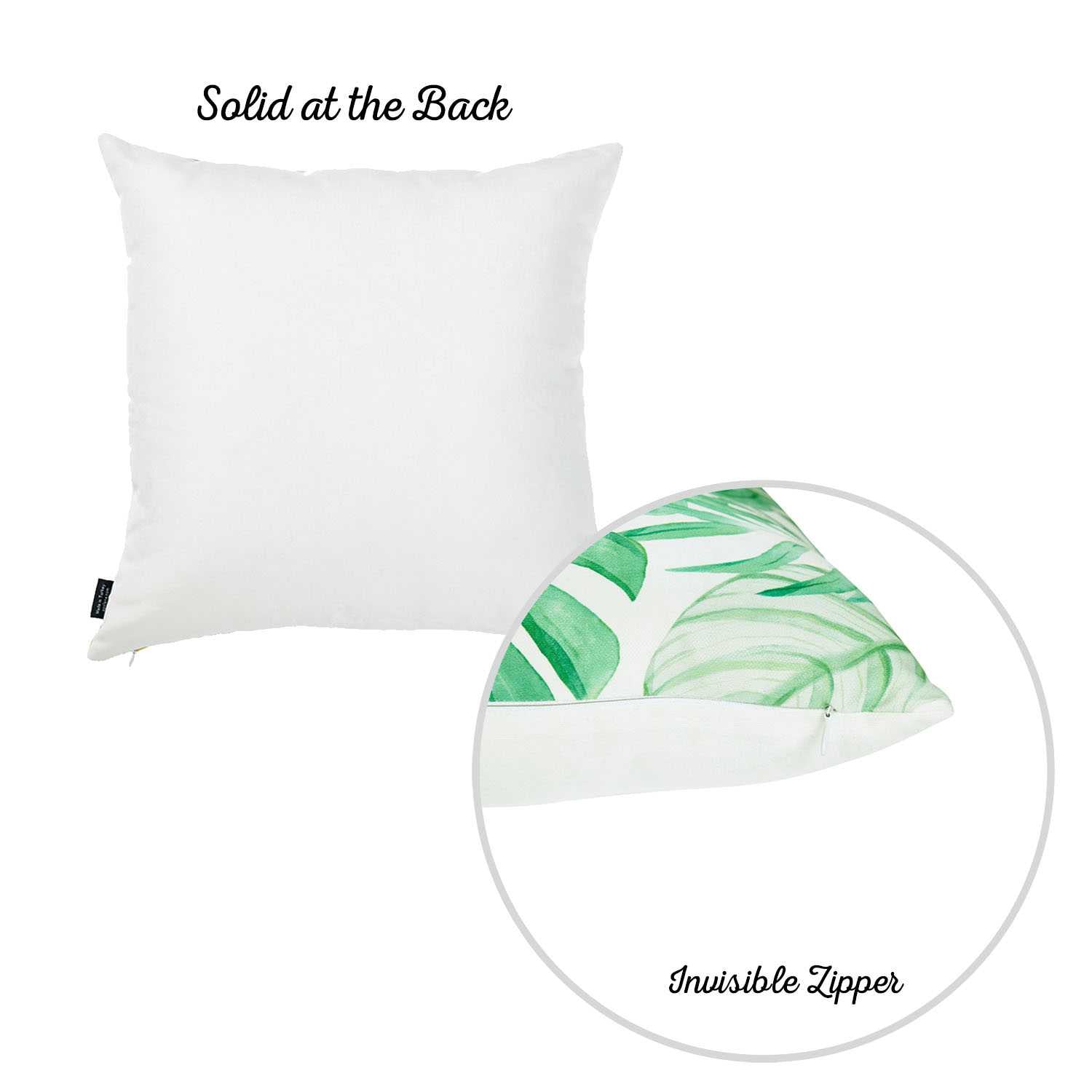 18"x 18" Tropical Monstera Printed Decorative Throw Pillow Cover