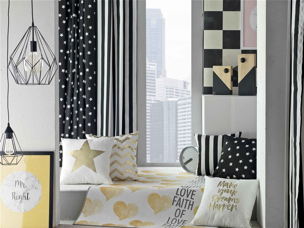 18"x 18" Happy Square Heart Printed Decorative Throw Pillow Cover Pillowcase