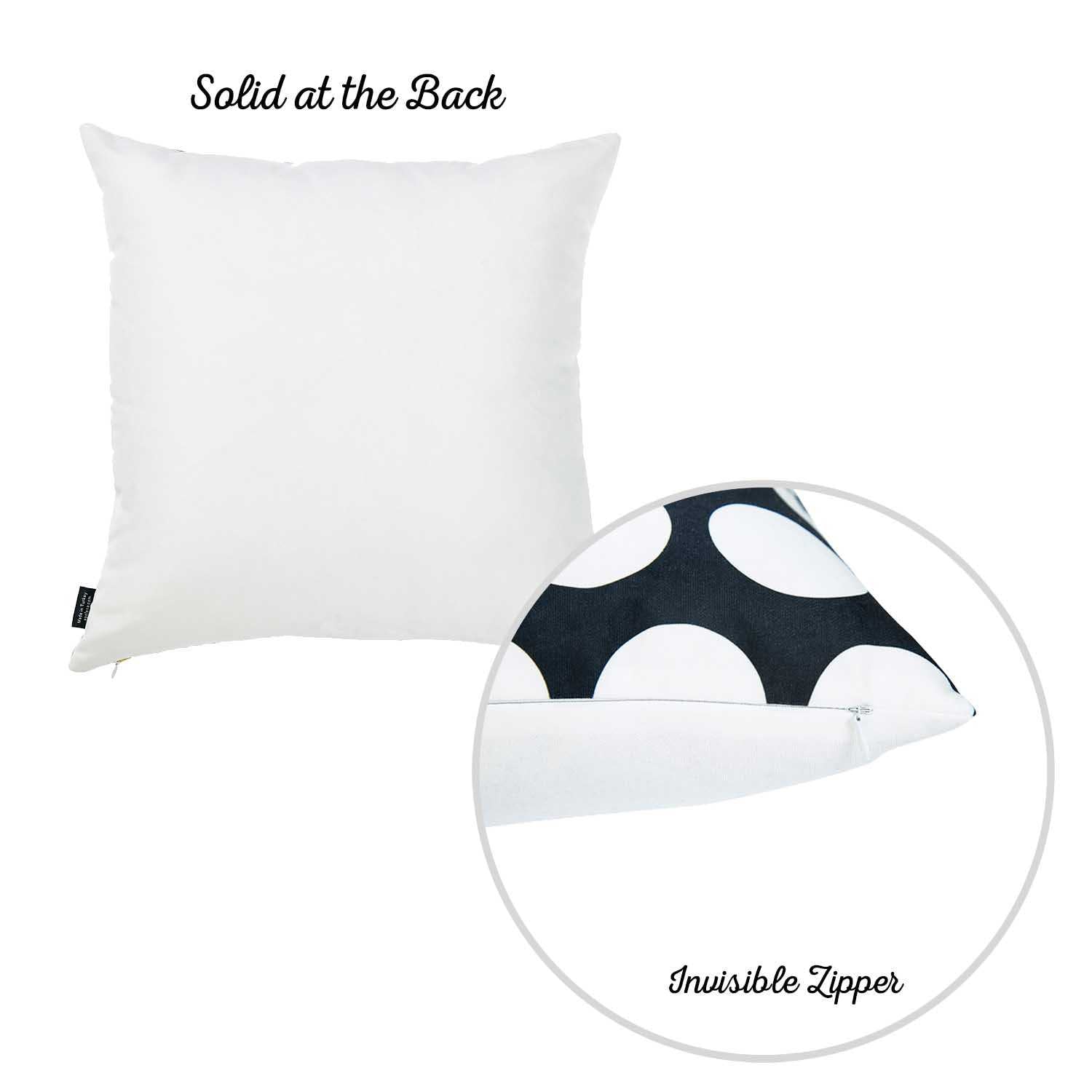 18"x 18" Black and White Dots Decorative Throw Pillow Cover Square