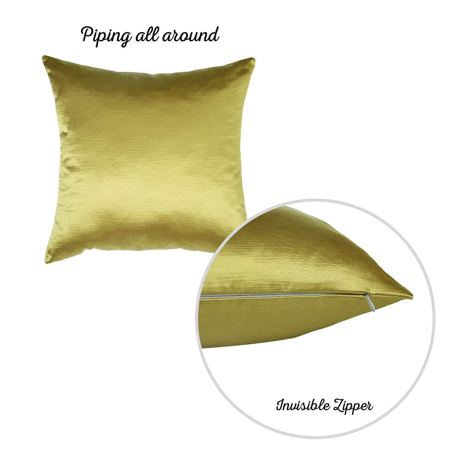 17"x 17" Yellow Jacquard Bright Decorative Throw Pillow Cover