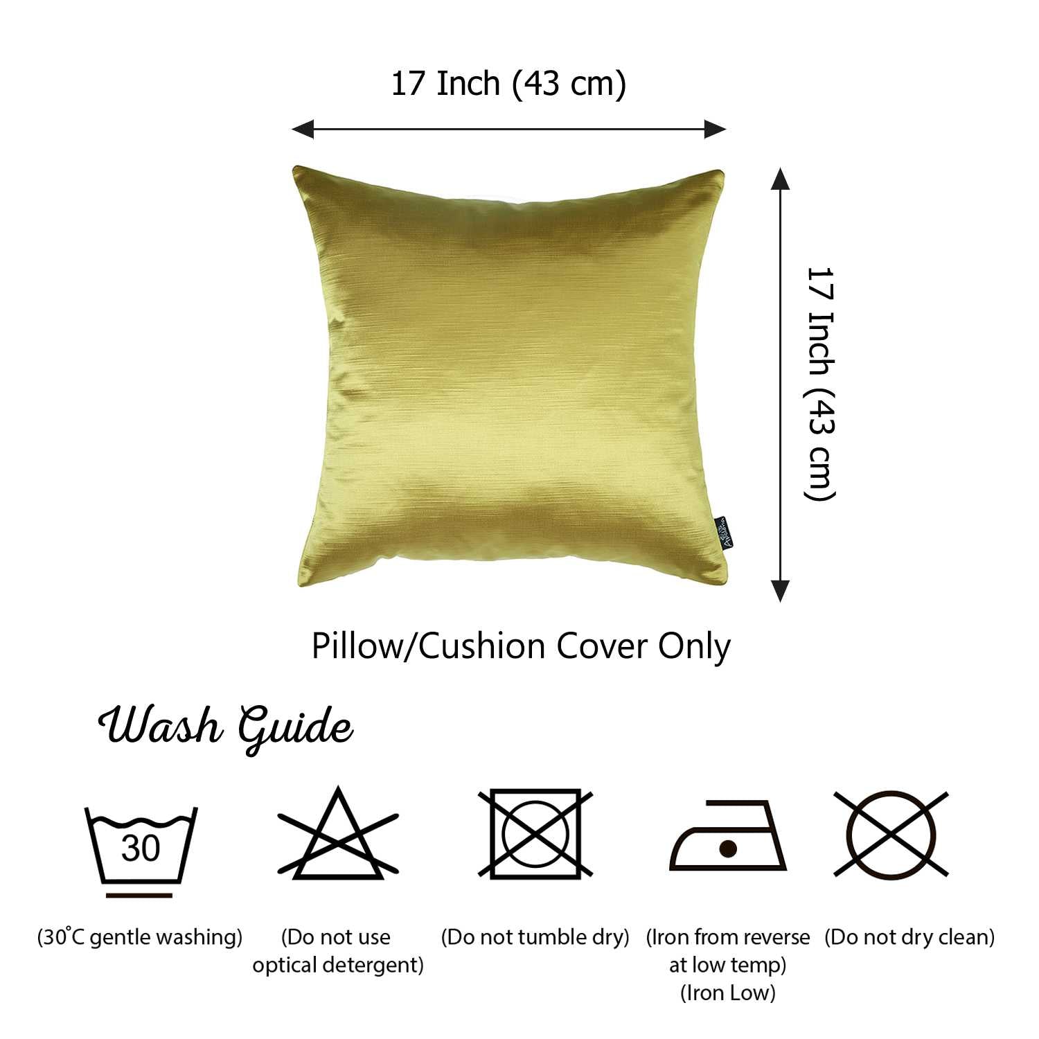 17"x 17" Yellow Jacquard Bright Decorative Throw Pillow Cover