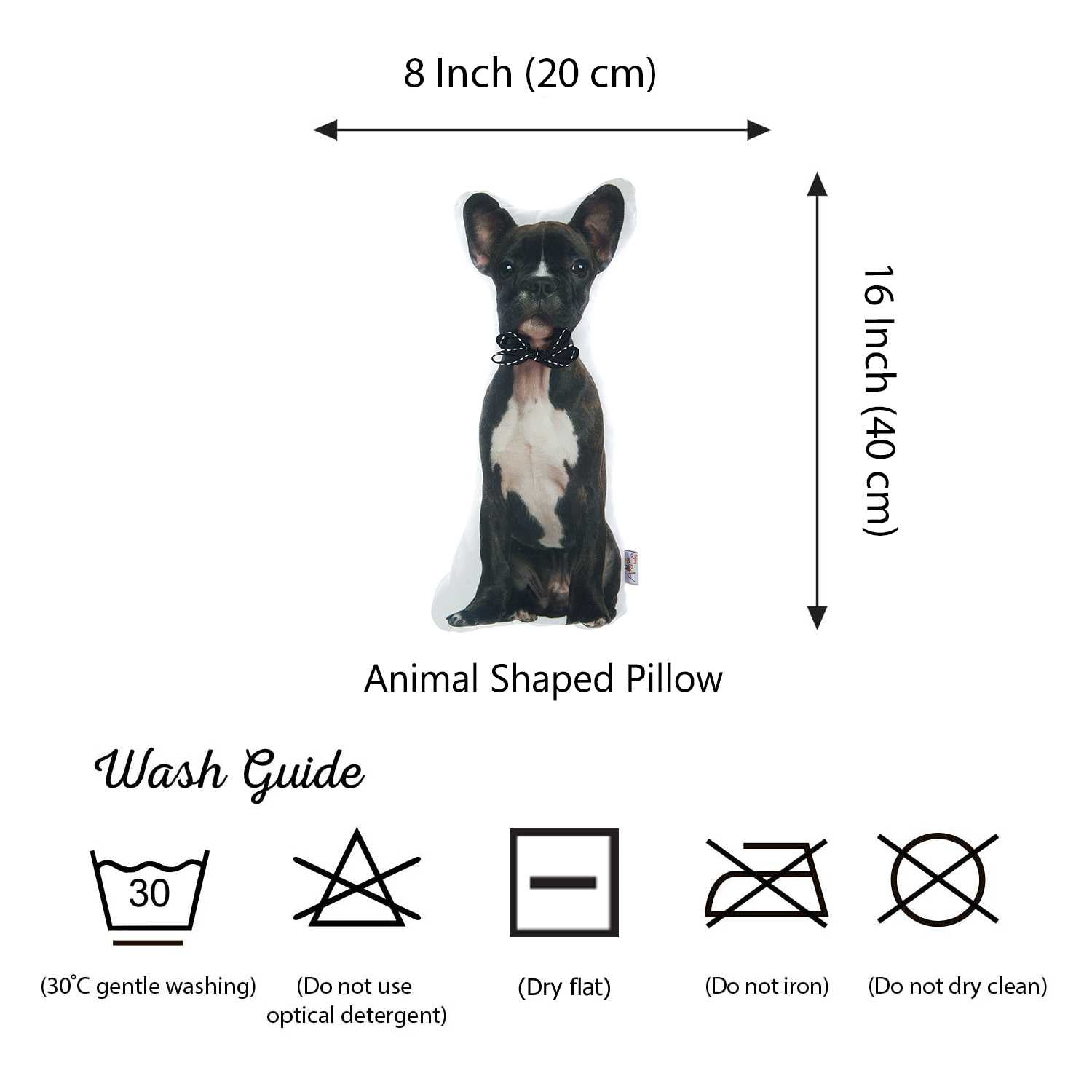 French Bulldog Shape Filled Pillow, Animal Shaped Pillow