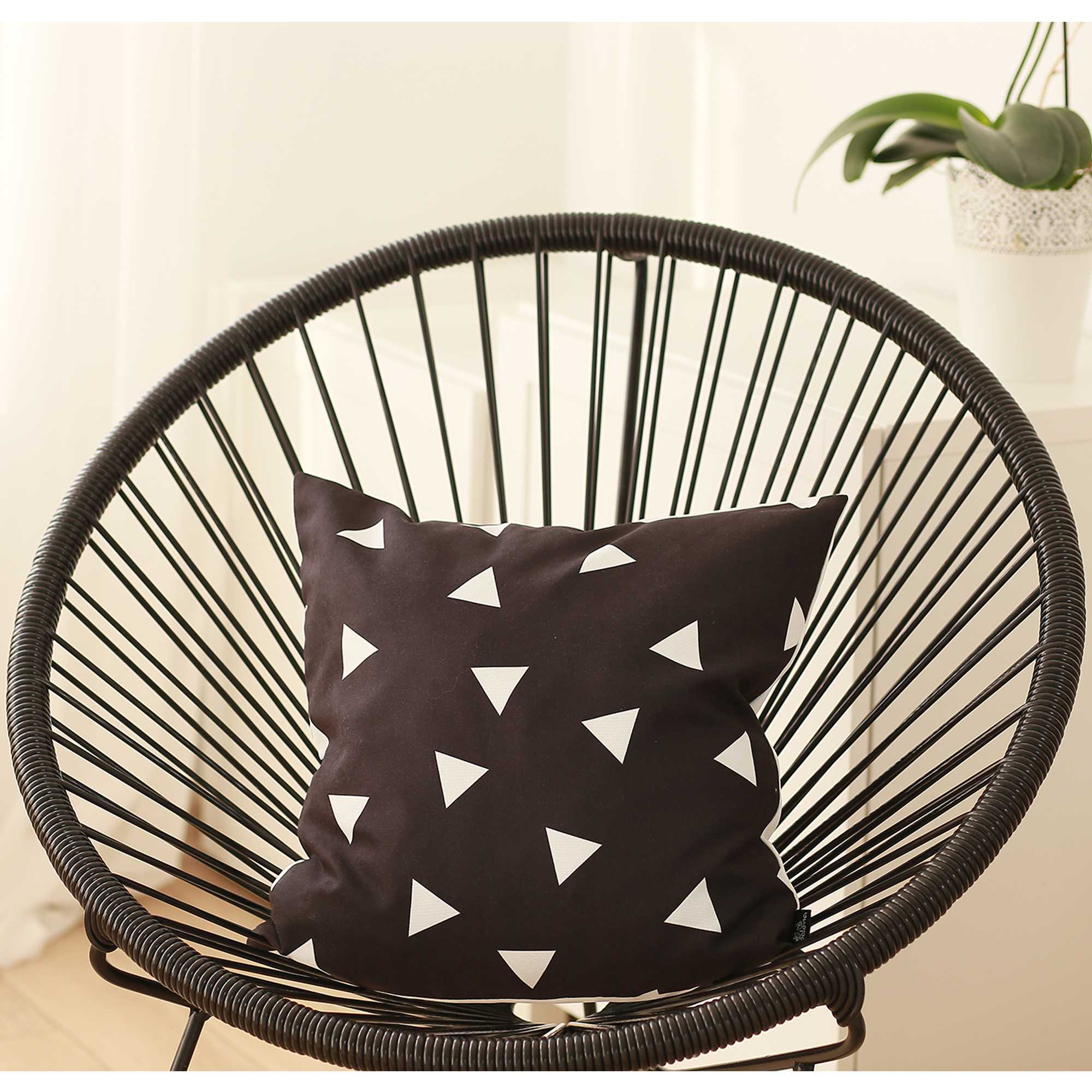 18"x18" Colored Scandi Square Geo Decorative Throw Pillow Cover