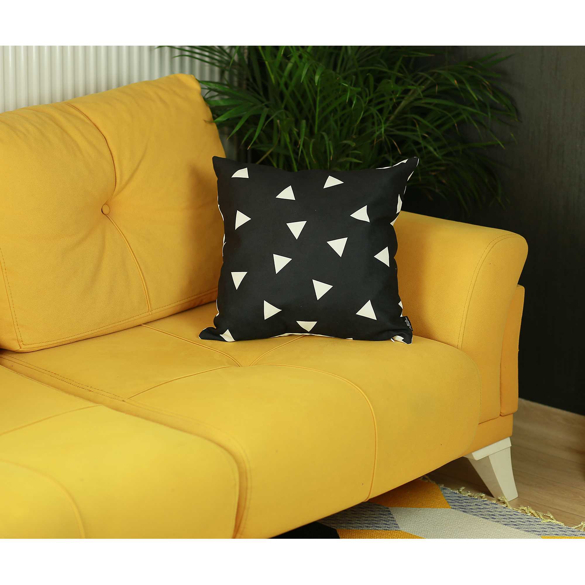 18"x18" Colored Scandi Square Geo Decorative Throw Pillow Cover