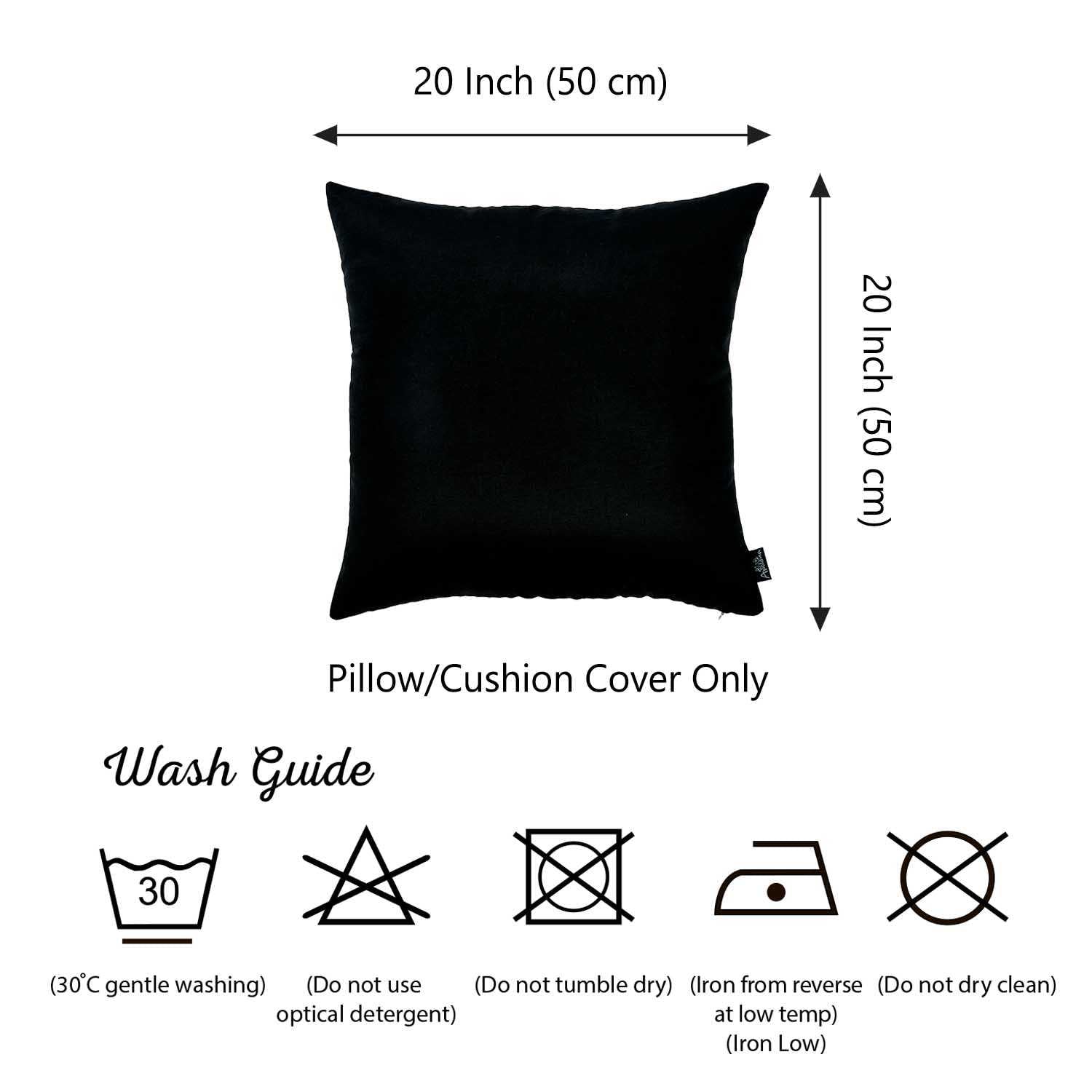 20"x20" Black Honey Decorative Throw Pillow Cover (2 pcs in set)