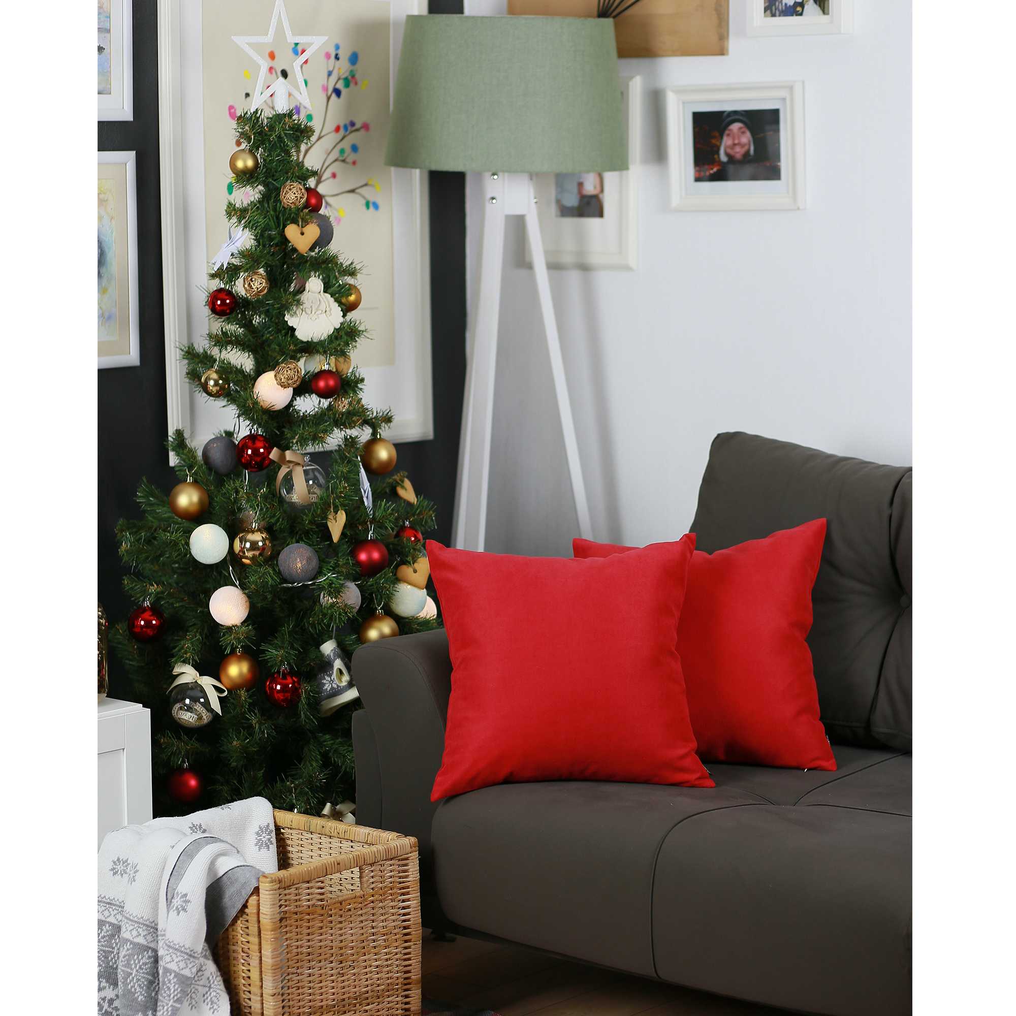 18"x18" Red Honey Decorative Throw Pillow Cover (2 pcs in set)