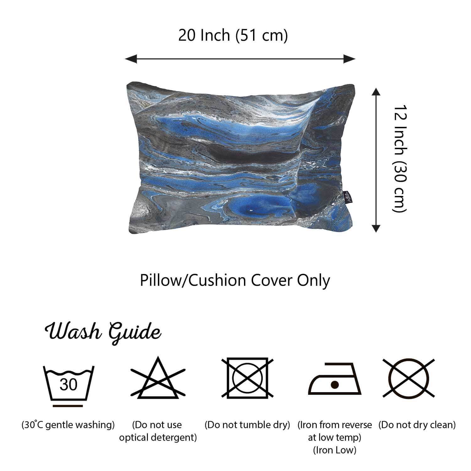 12"x20" Scandi Marble Printed Decorative Throw Pillow Cover