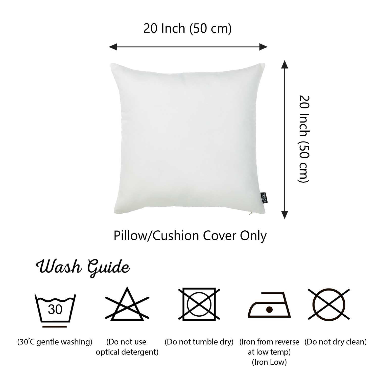 20"x20" White Honey Decorative Throw Pillow Cover (2 pcs in set)