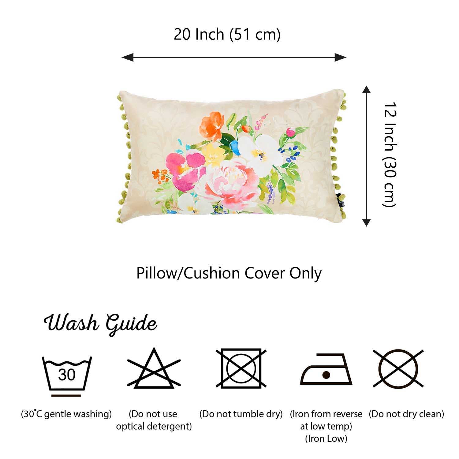 12"x20" Watercolor Bouquet Dream Decorative Throw Pillow Cover