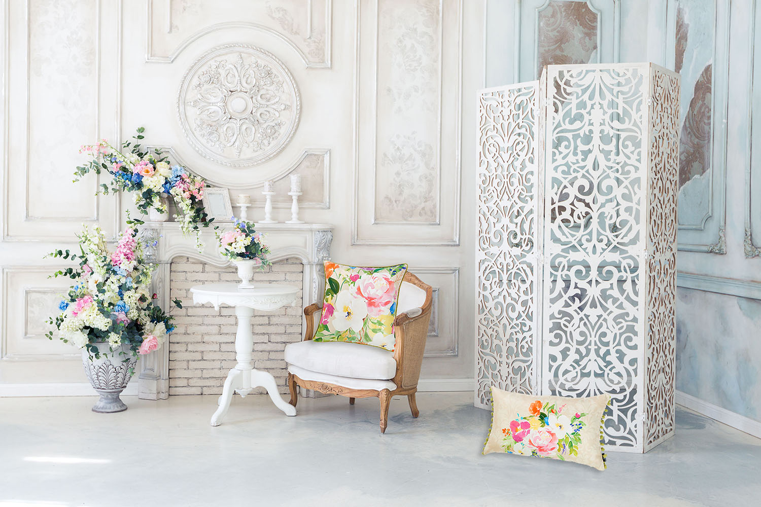 12"x20" Watercolor Bouquet Dream Decorative Throw Pillow Cover