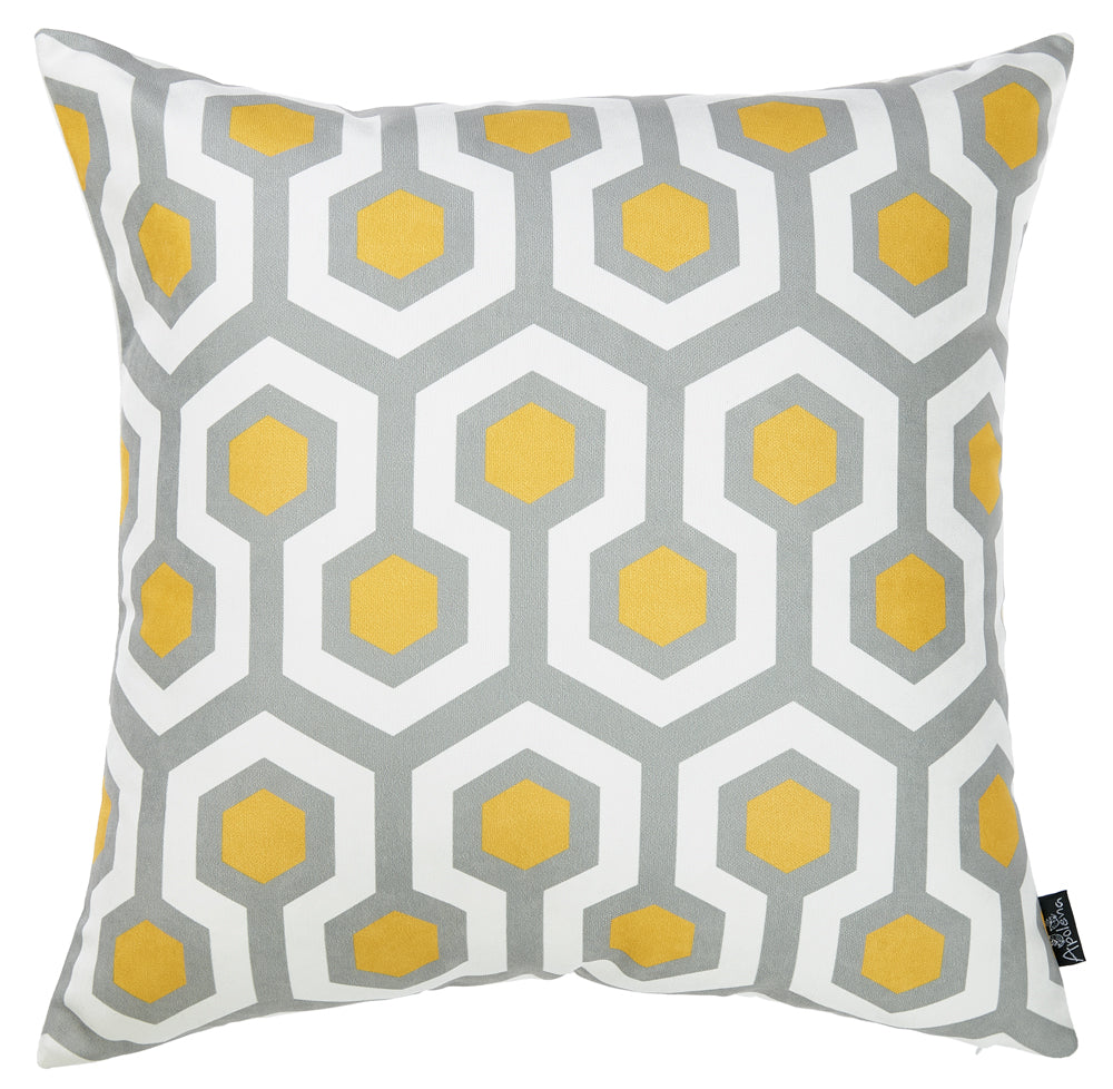 18"x18" Geometric Circuit Decorative Throw Pillow Cover Printed
