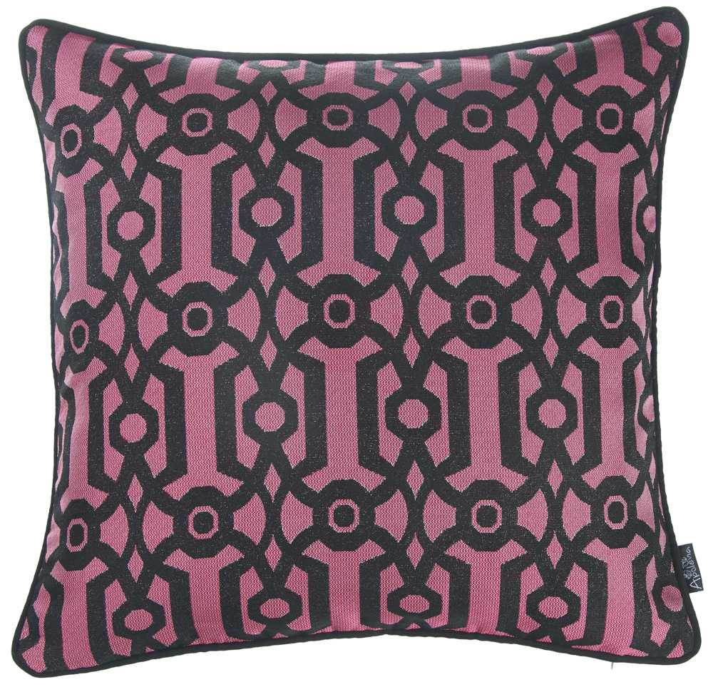 17"x 17" Purple Jacquard Geo Decorative Throw Pillow Cover