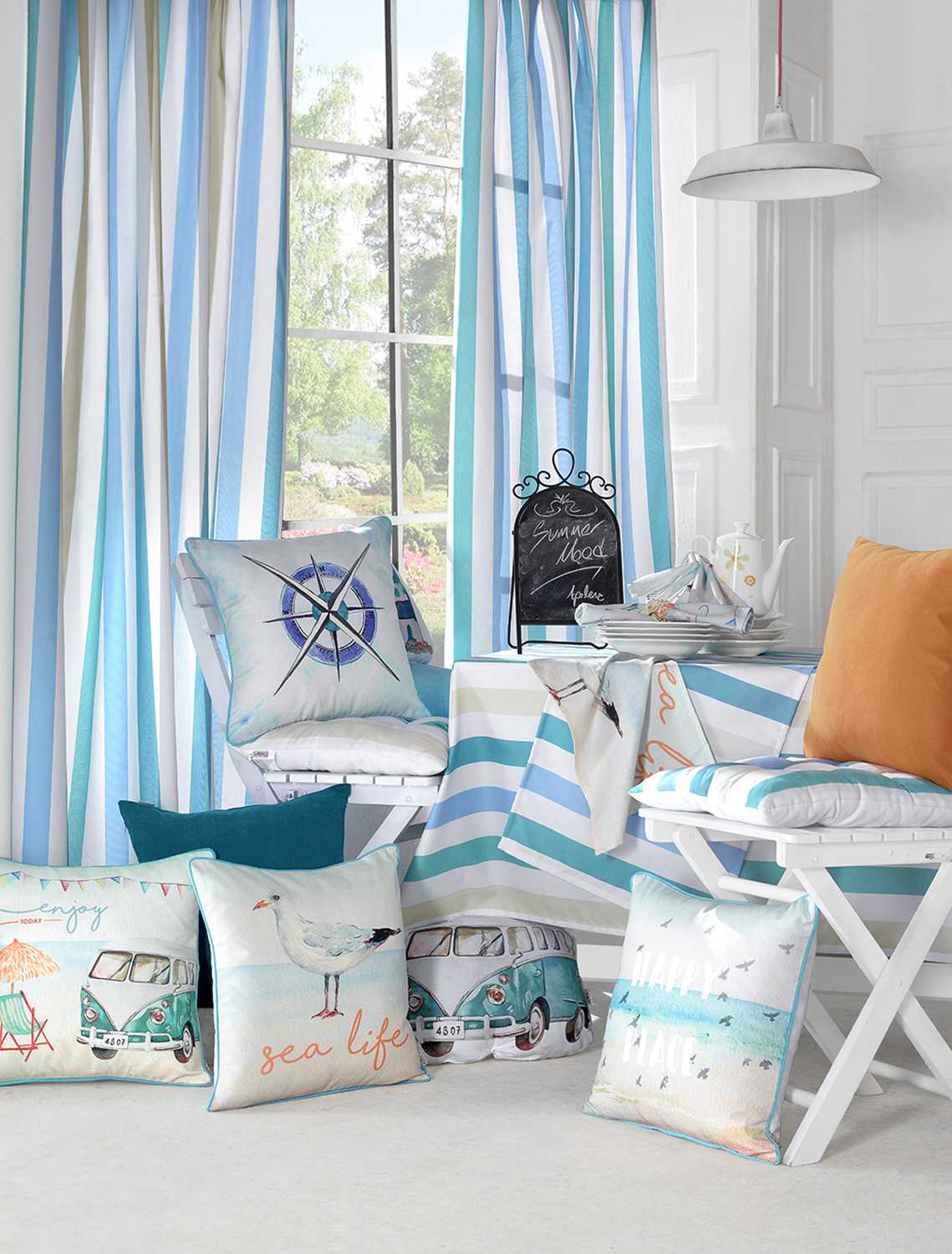 12"x20" Marine Lumbar Stripes Decorative Throw Pillow Cover