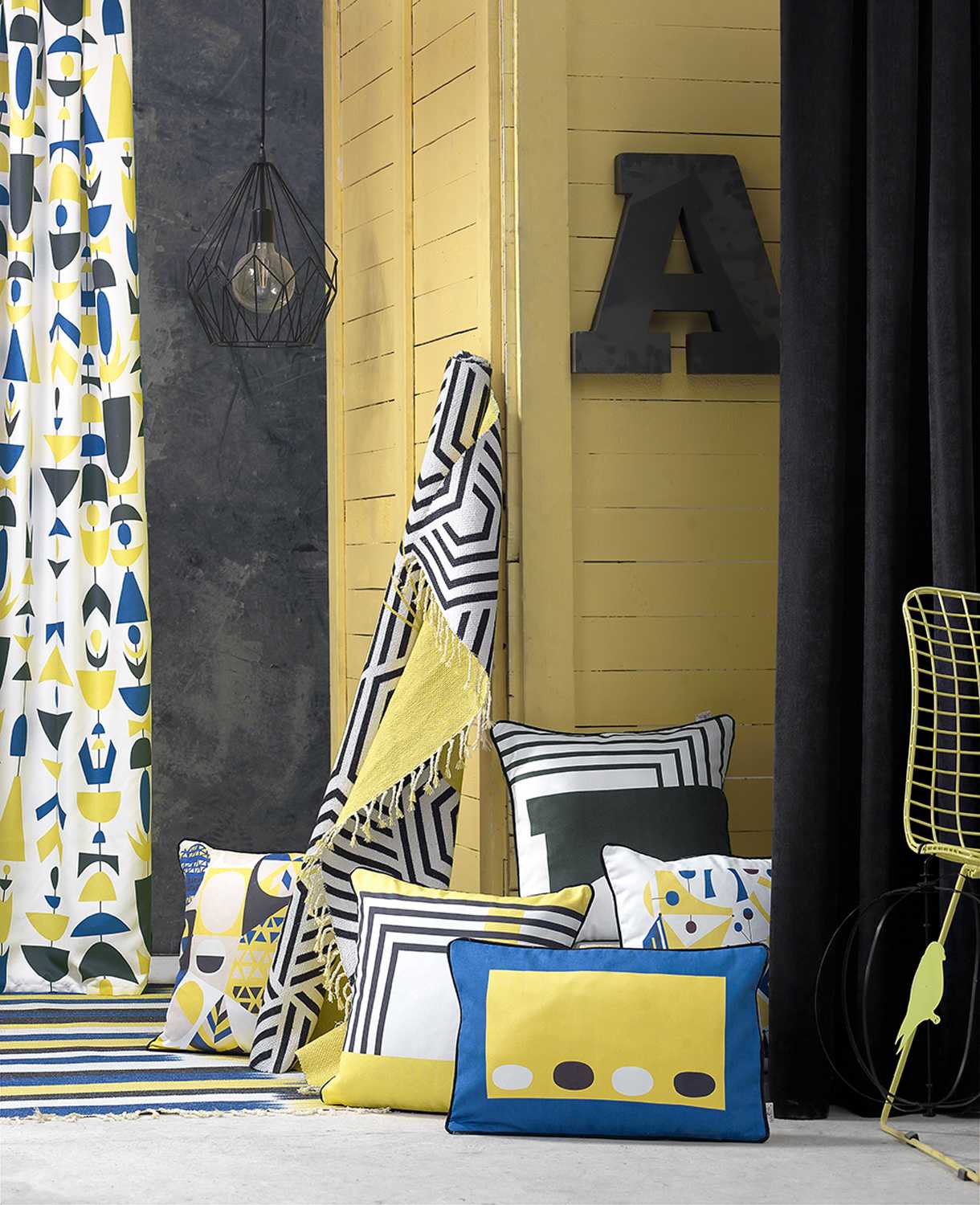 18"x18" Scandi Square Geo Style Decorative Throw Pillow Cover