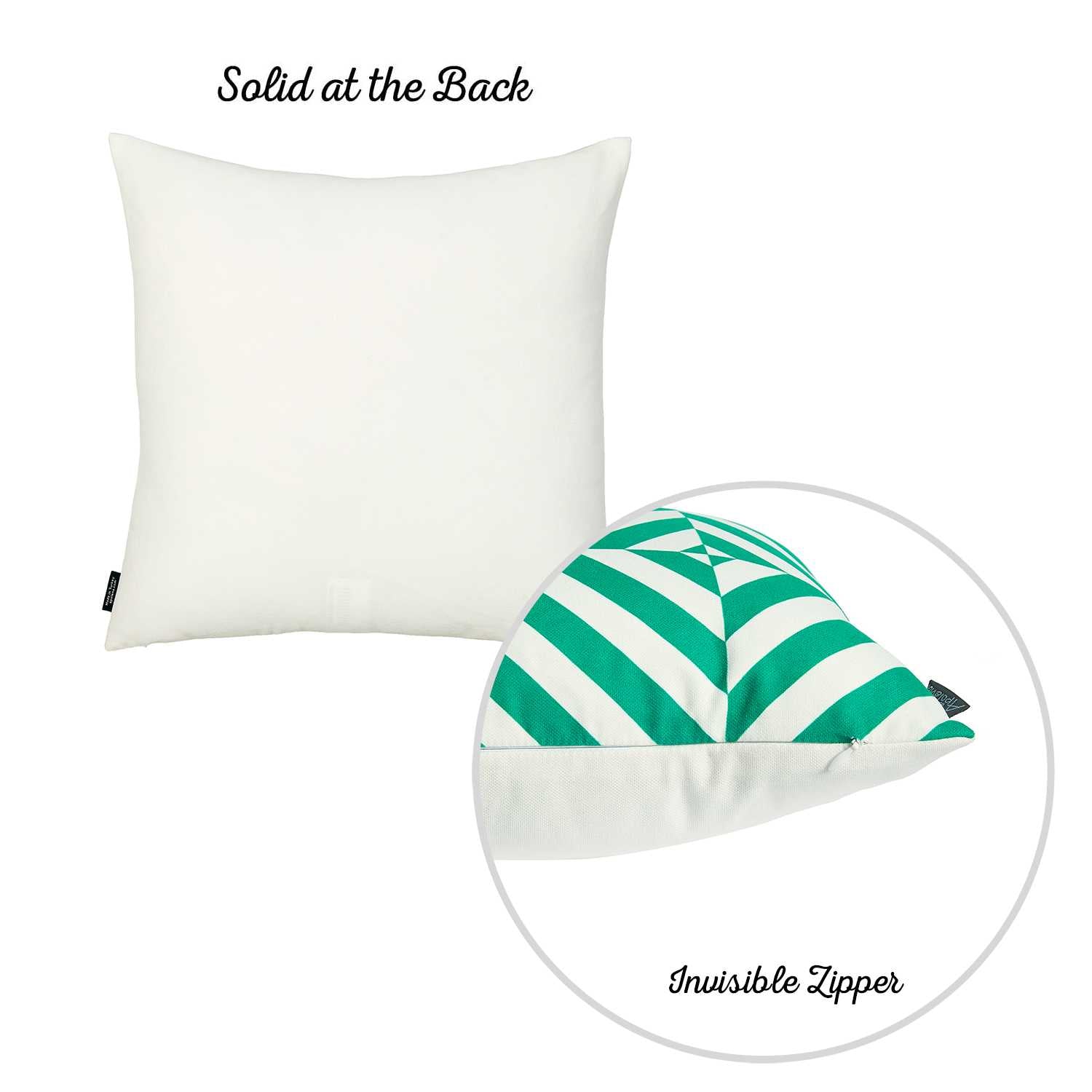 18"x18" Green Geometric Diagram Decorative Throw Pillow Cover