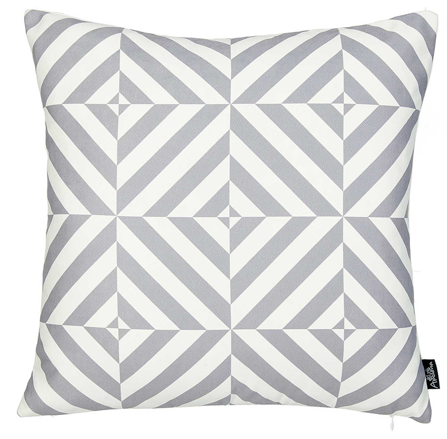 18"x18" Grey Geometric Diagram Decorative Throw Pillow Cover