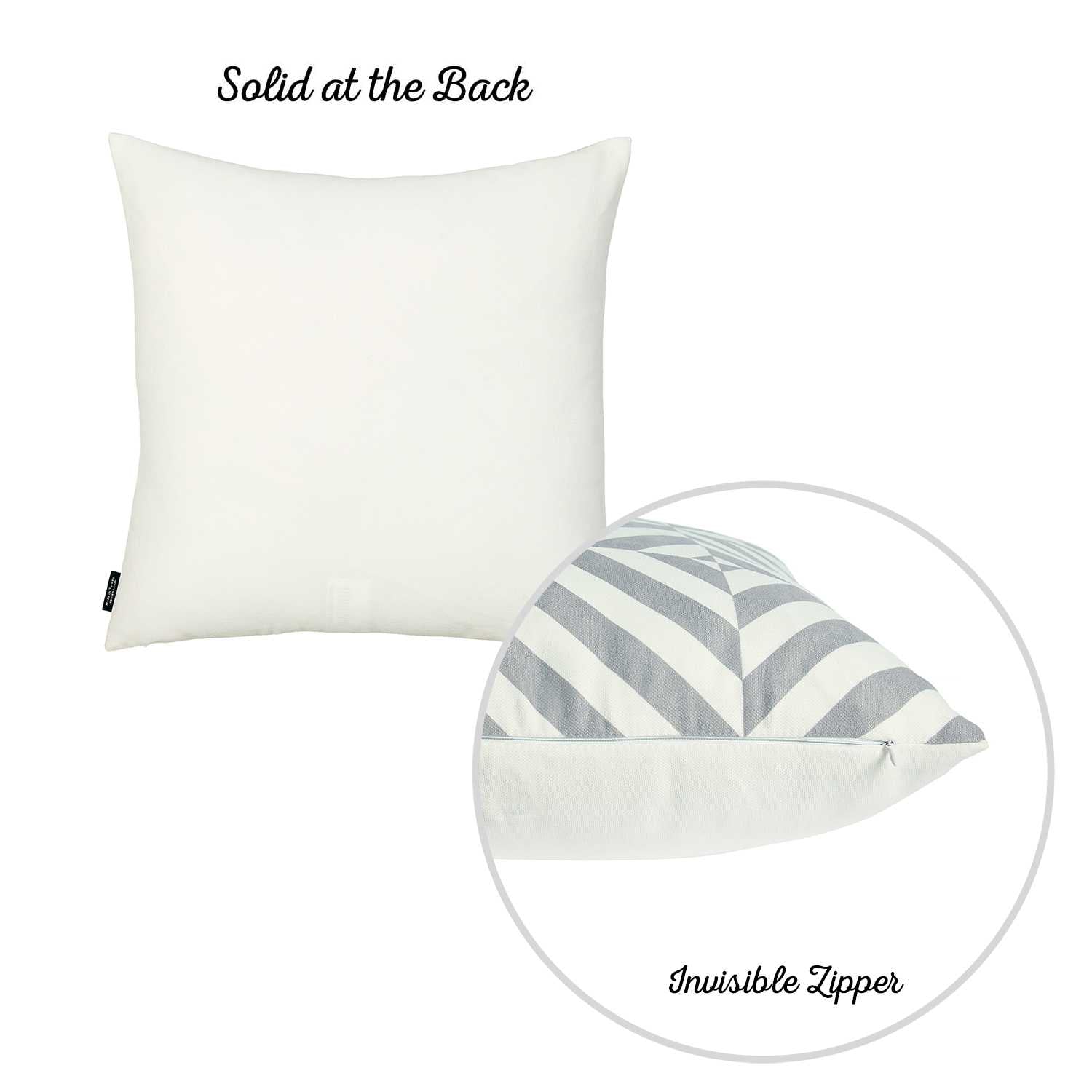 18"x18" Grey Geometric Diagram Decorative Throw Pillow Cover