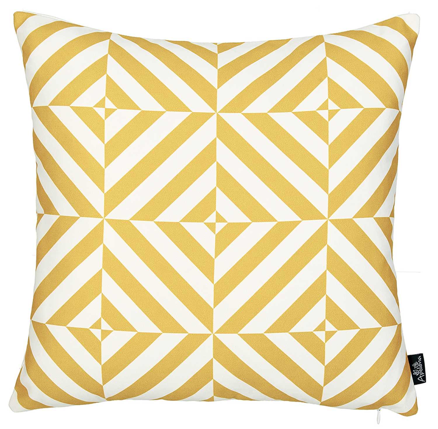 18"x18" Yellow Geometric Diagram Decorative Throw Pillow Cover