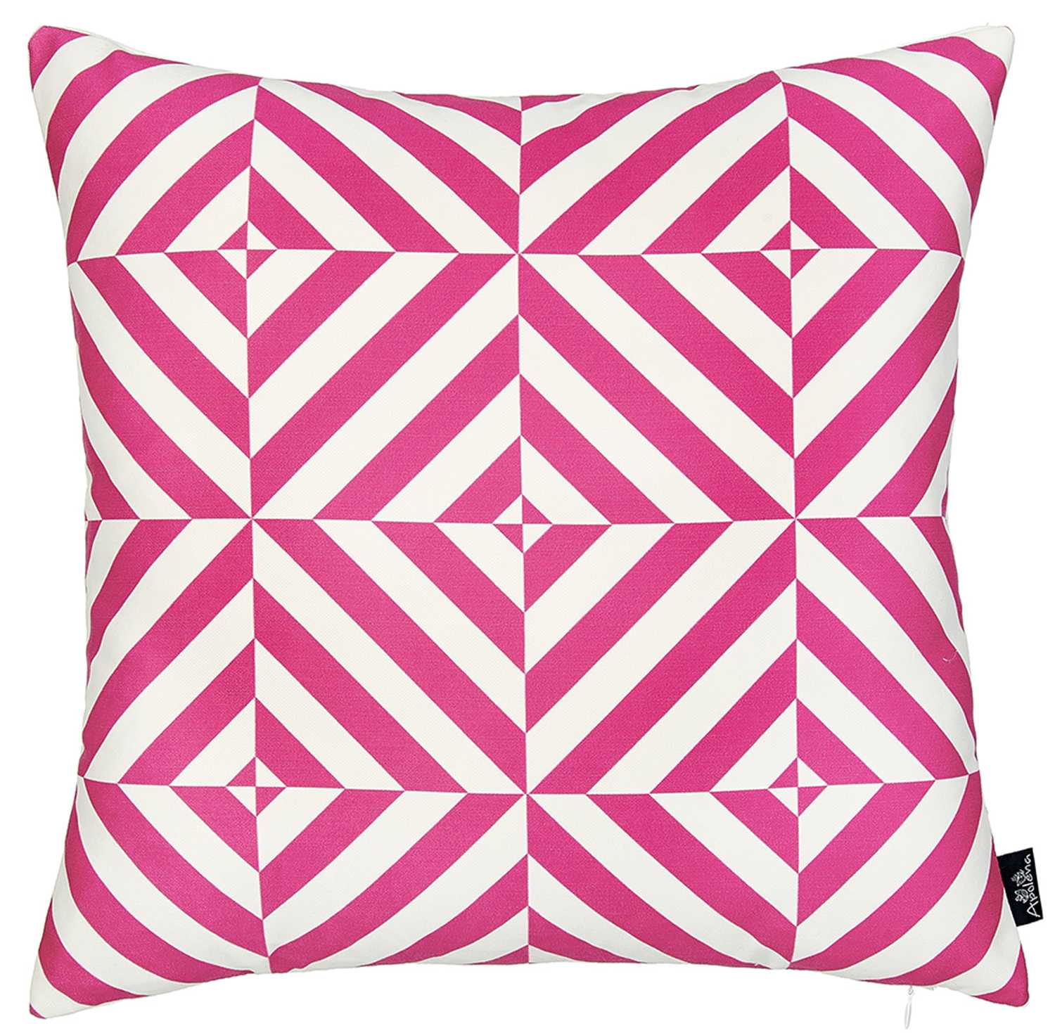 18"x18" Pink Geometric Diagram Decorative Throw Pillow Cover