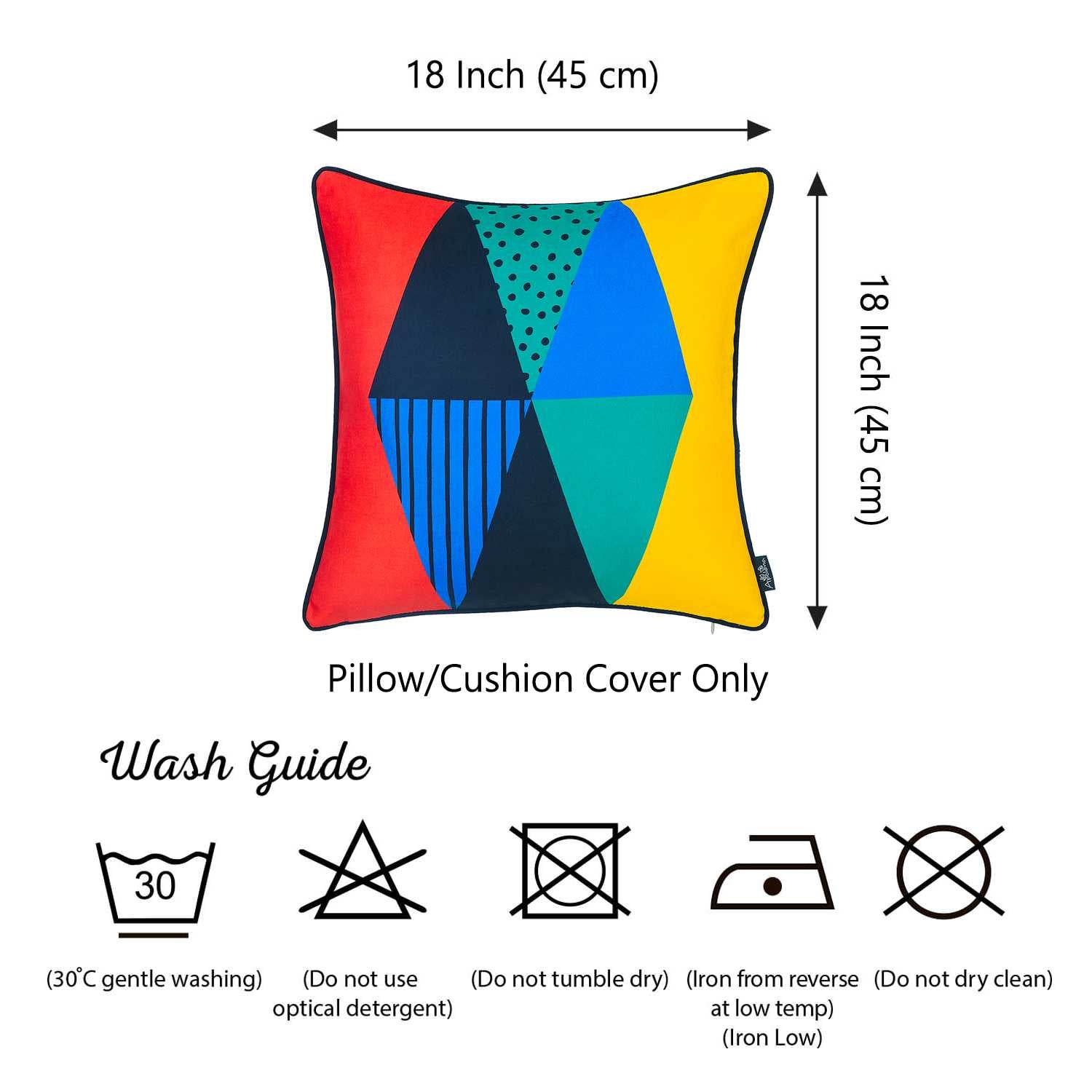 18"x18" Memphis Printed Decorative Throw Pillow Cover Pillowcase