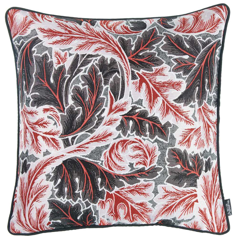 17"x 17" Colored Jacquard Maple Leaf Decorative Throw Pillow Cover
