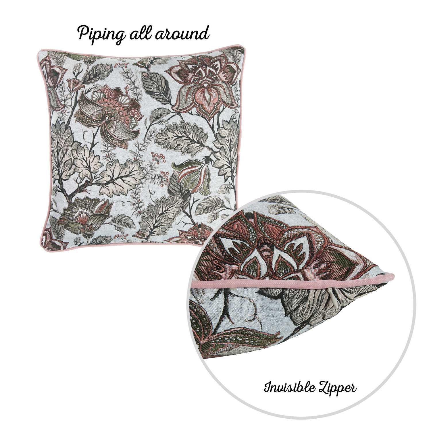 17"x 17" Red Jacquard Colored Weaver Decorative Throw Pillow Cover